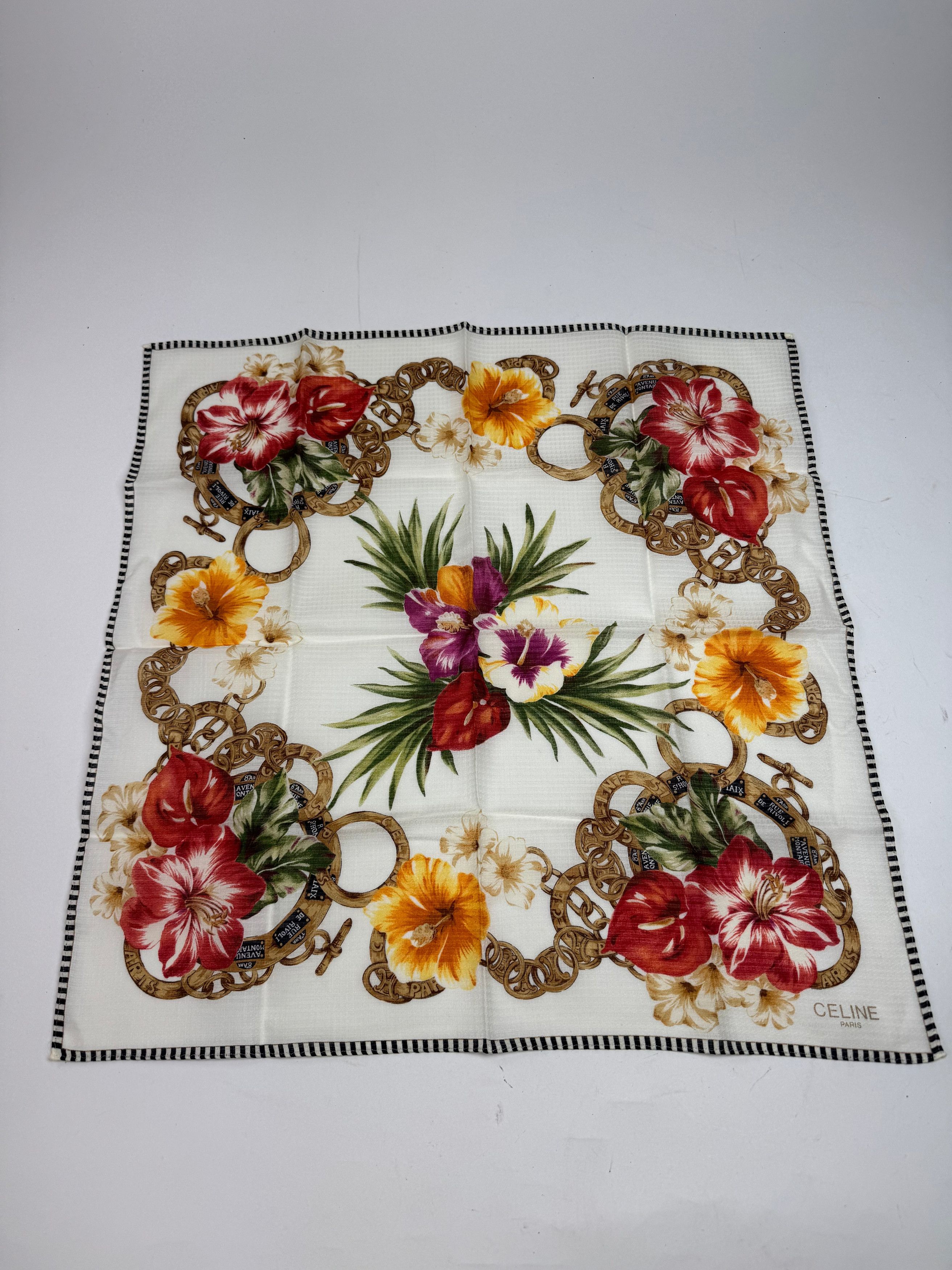 Celine Vintage Floral Scarf Size ONE SIZE - 7 Thumbnail
