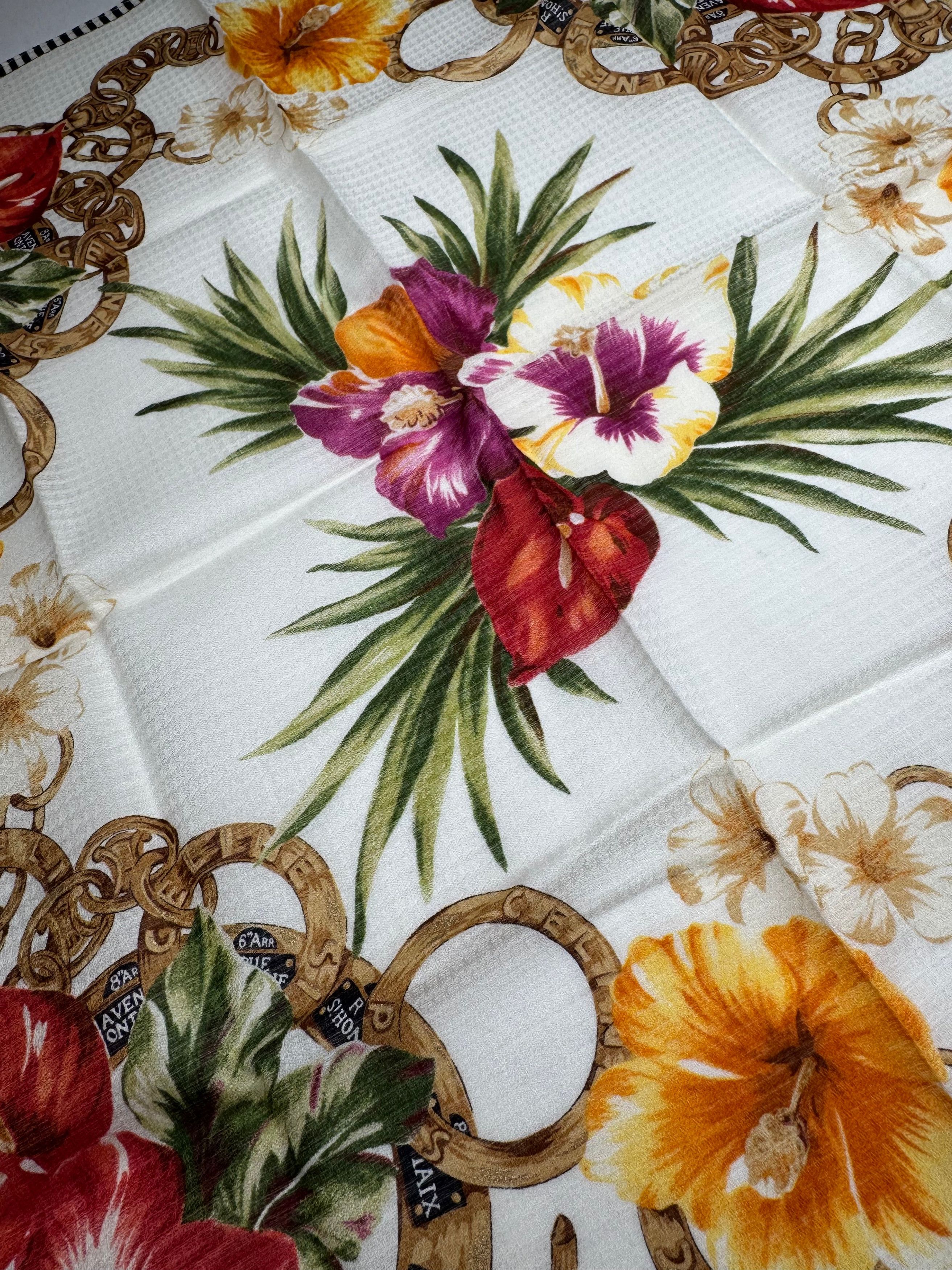 Celine Vintage Floral Scarf Size ONE SIZE - 5 Thumbnail