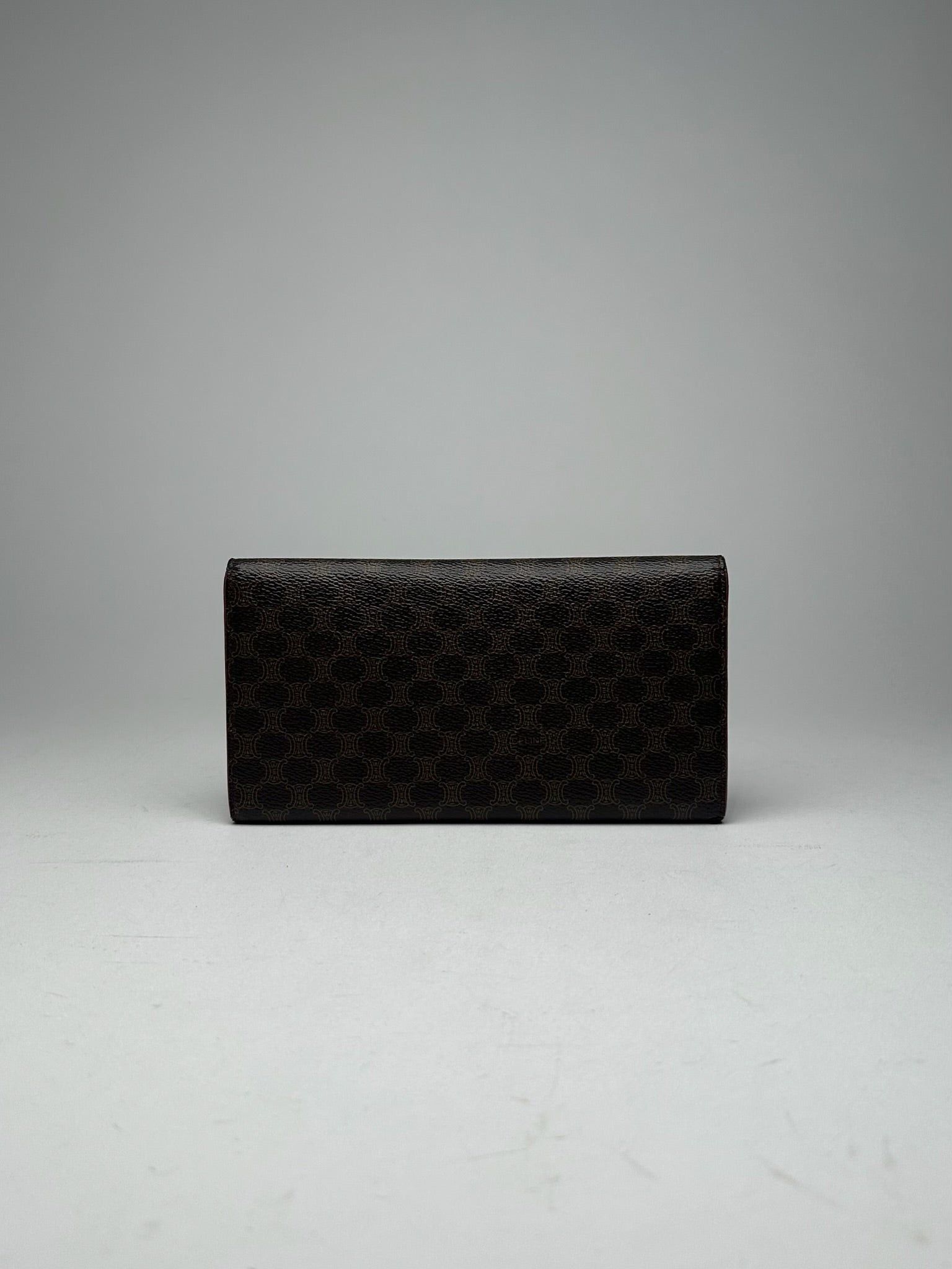Celine Vintage Triomphe Leather Monogram Wallet Brown Size ONE SIZE - 2 Thumbnail