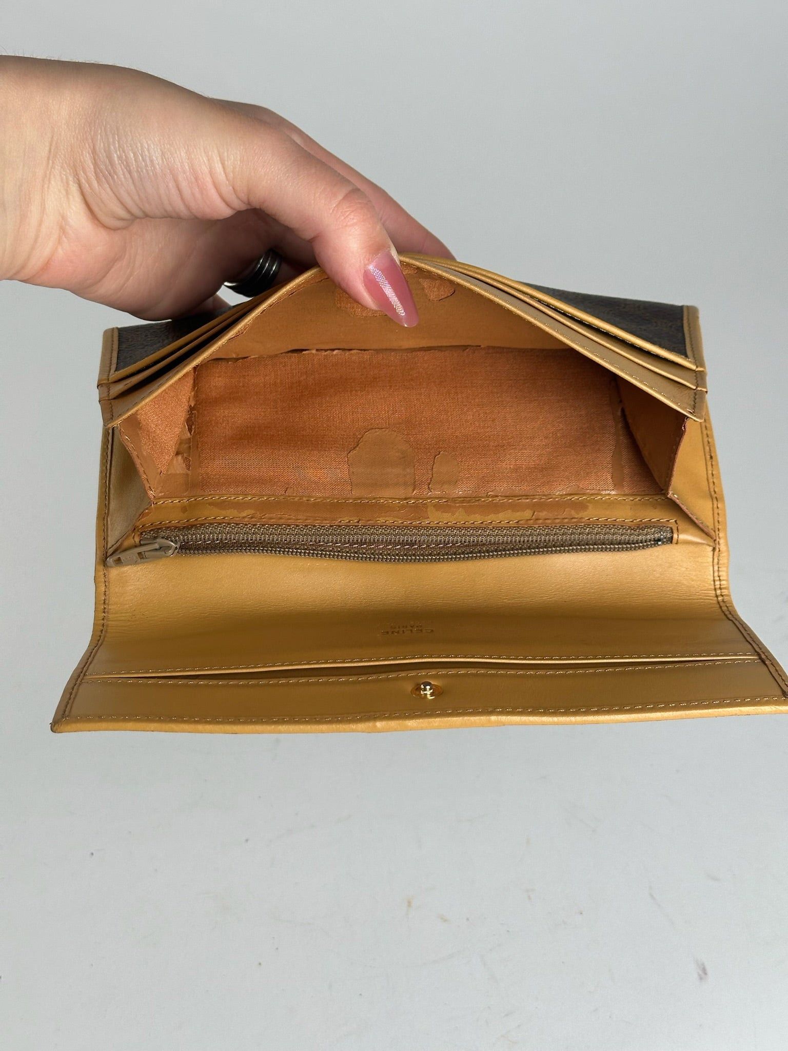 Celine Vintage Paris leather monogram wallet brown Size ONE SIZE - 7 Thumbnail