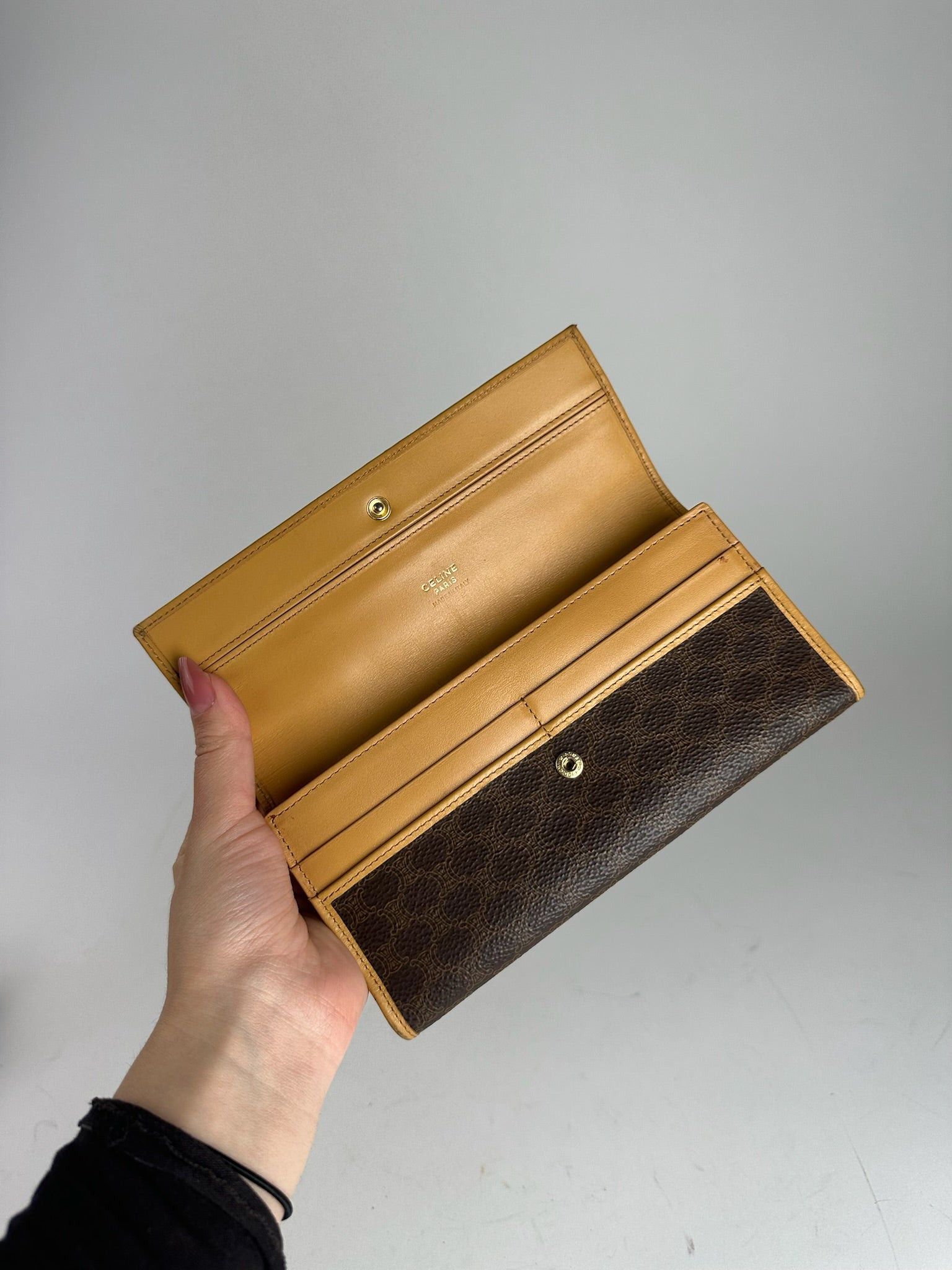 Celine Vintage Paris leather monogram wallet brown Size ONE SIZE - 8 Thumbnail