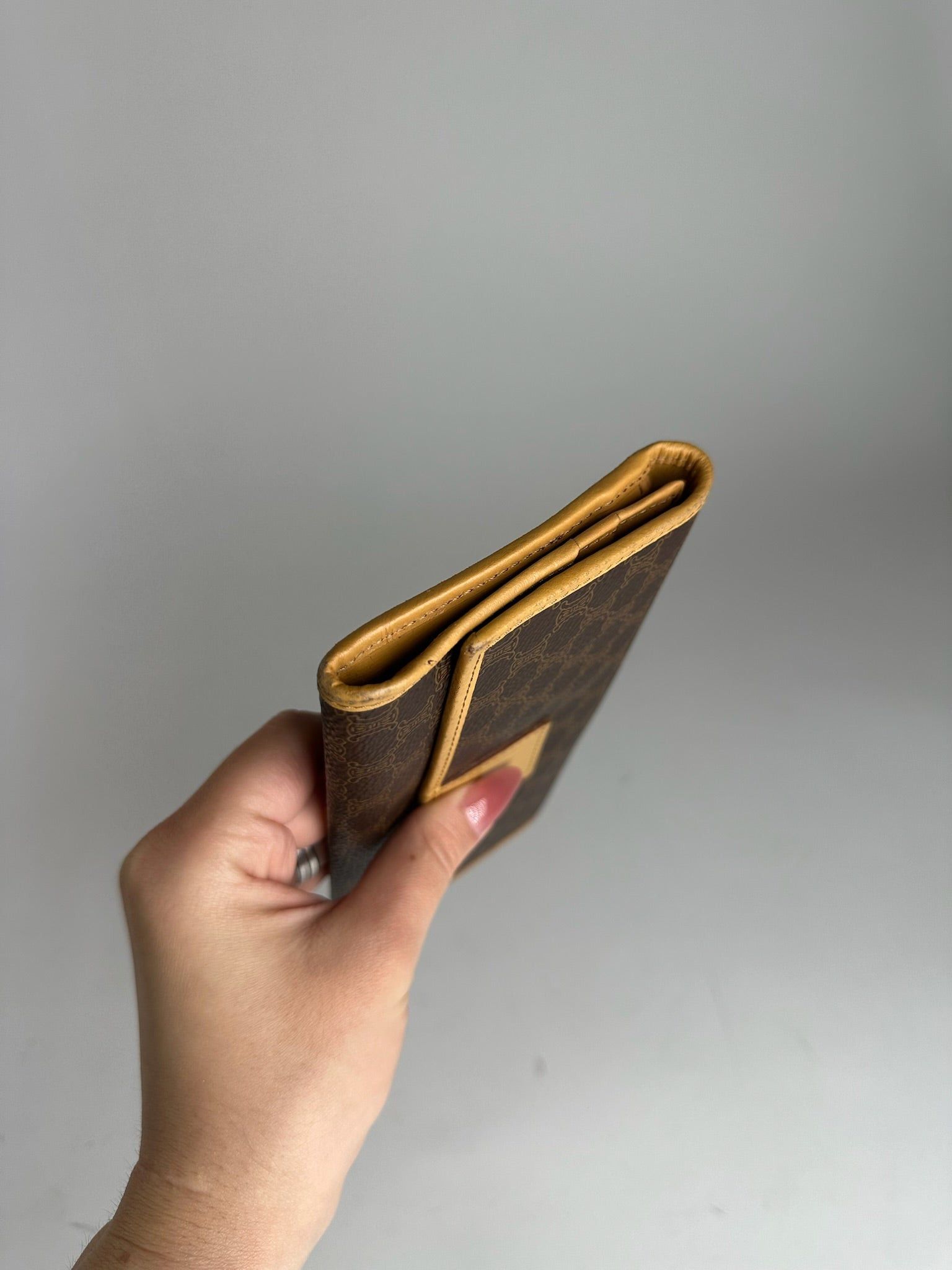 Celine Vintage Paris leather monogram wallet brown Size ONE SIZE - 3 Thumbnail
