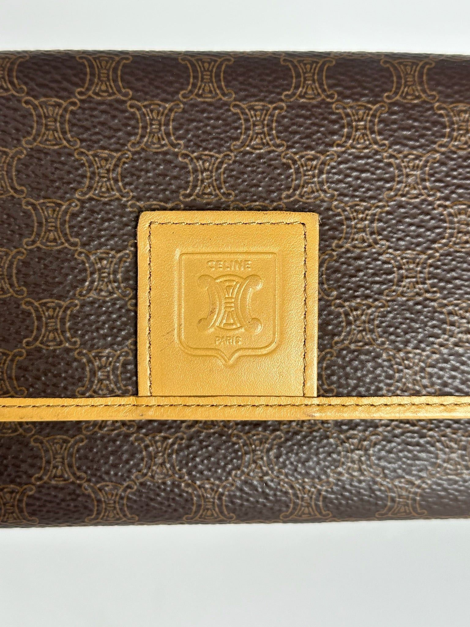 Celine Vintage Paris leather monogram wallet brown Size ONE SIZE - 4 Thumbnail
