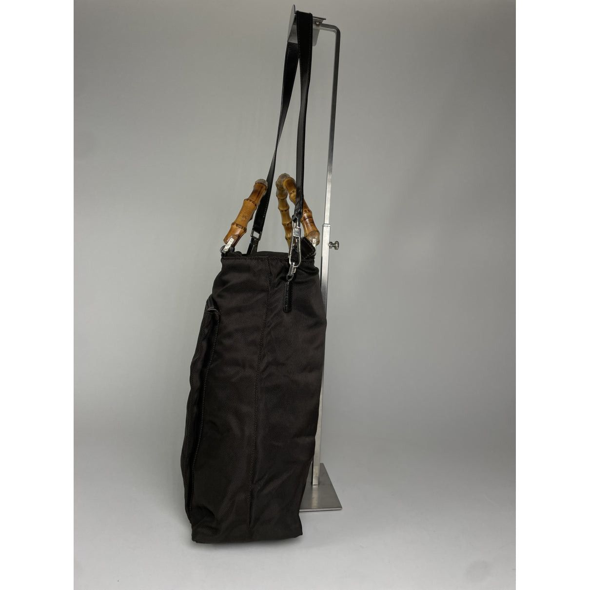 Gucci Vintage Bamboo Brown Polyester Handbag Size ONE SIZE - 4 Thumbnail