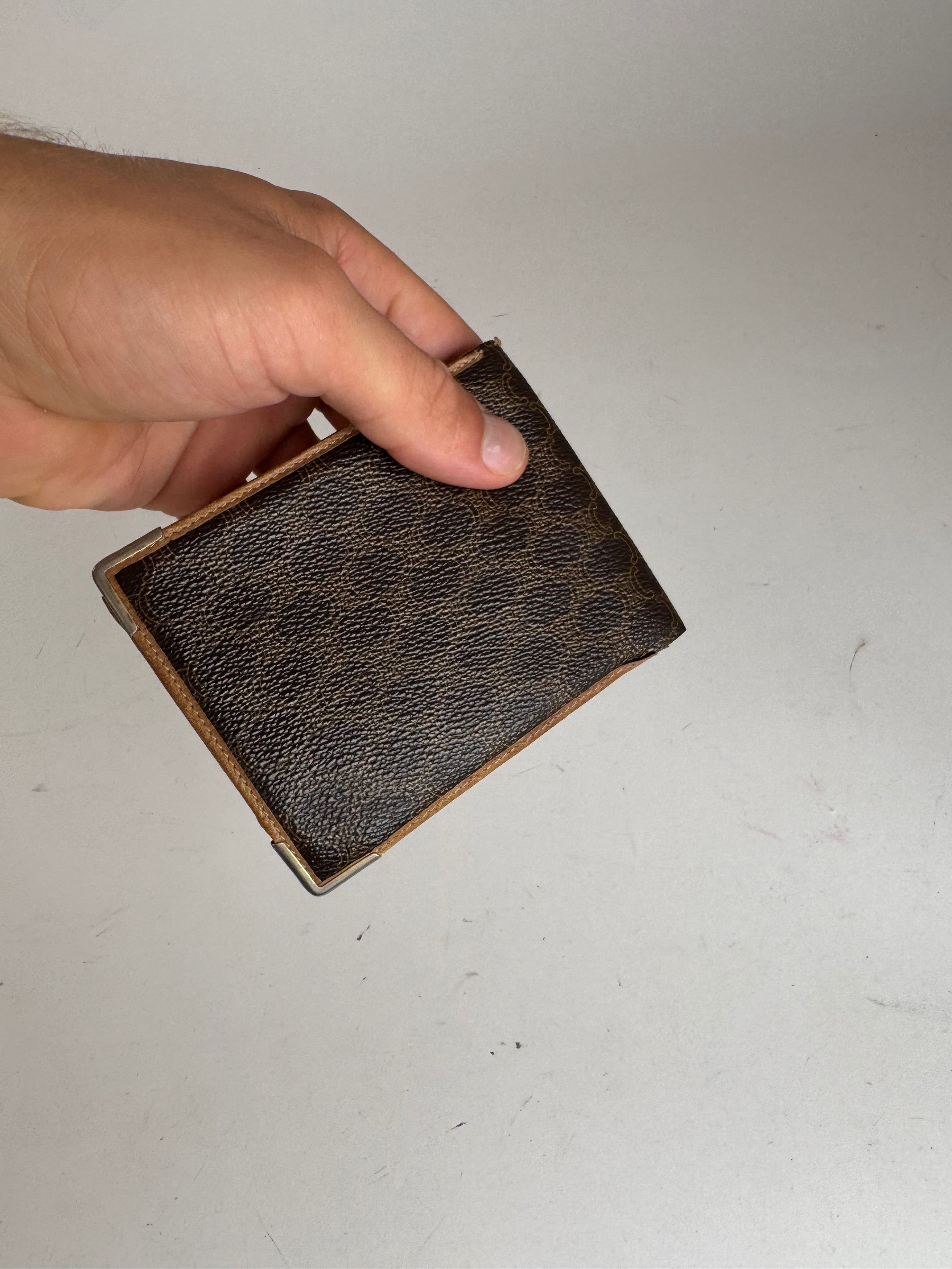 Celine Vintage Paris Triomphe Monogramm Leather wallet Brown Size ONE SIZE - 6 Thumbnail