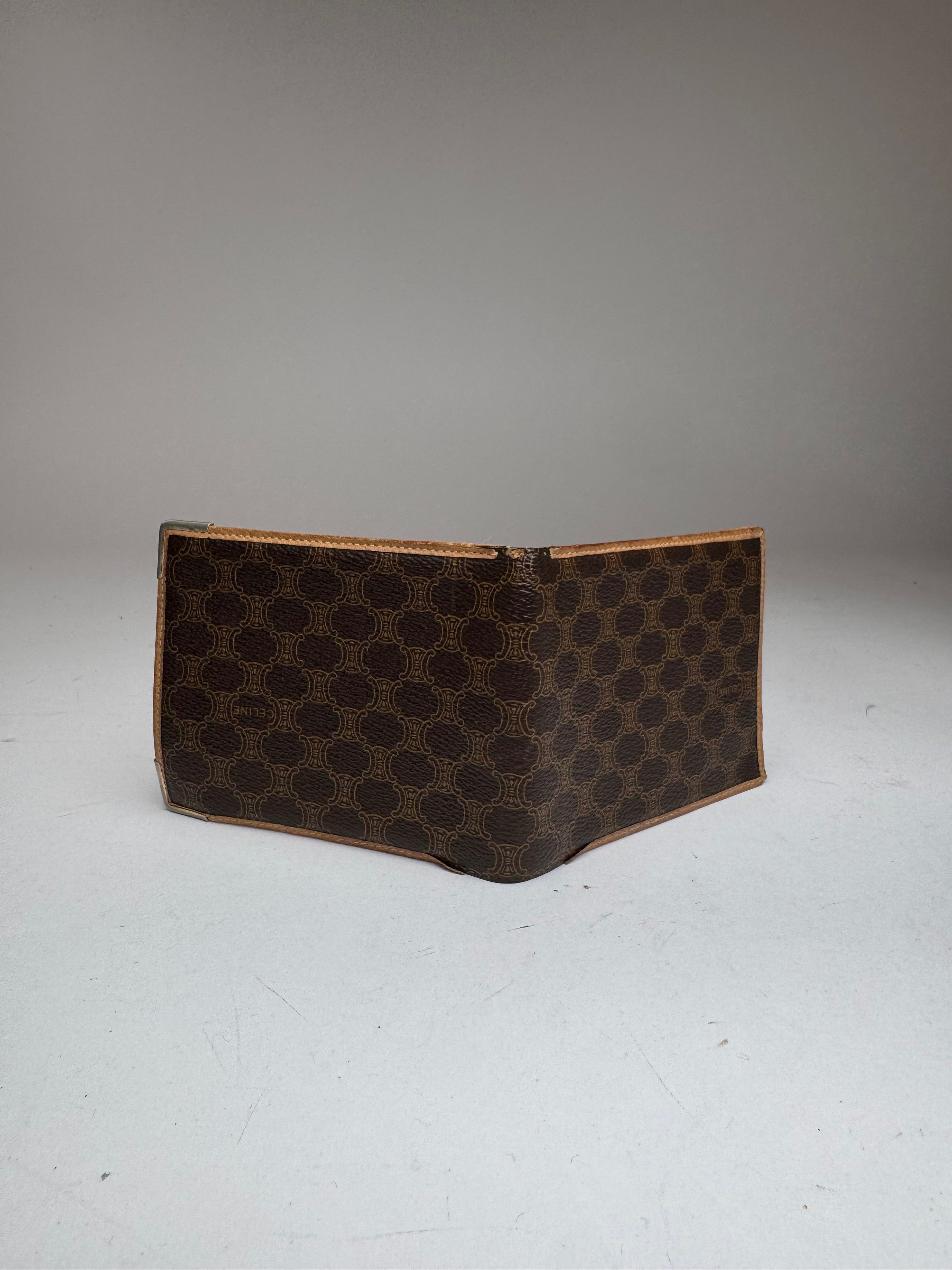 Celine Vintage Paris Triomphe Monogramm Leather wallet Brown Size ONE SIZE - 5 Thumbnail