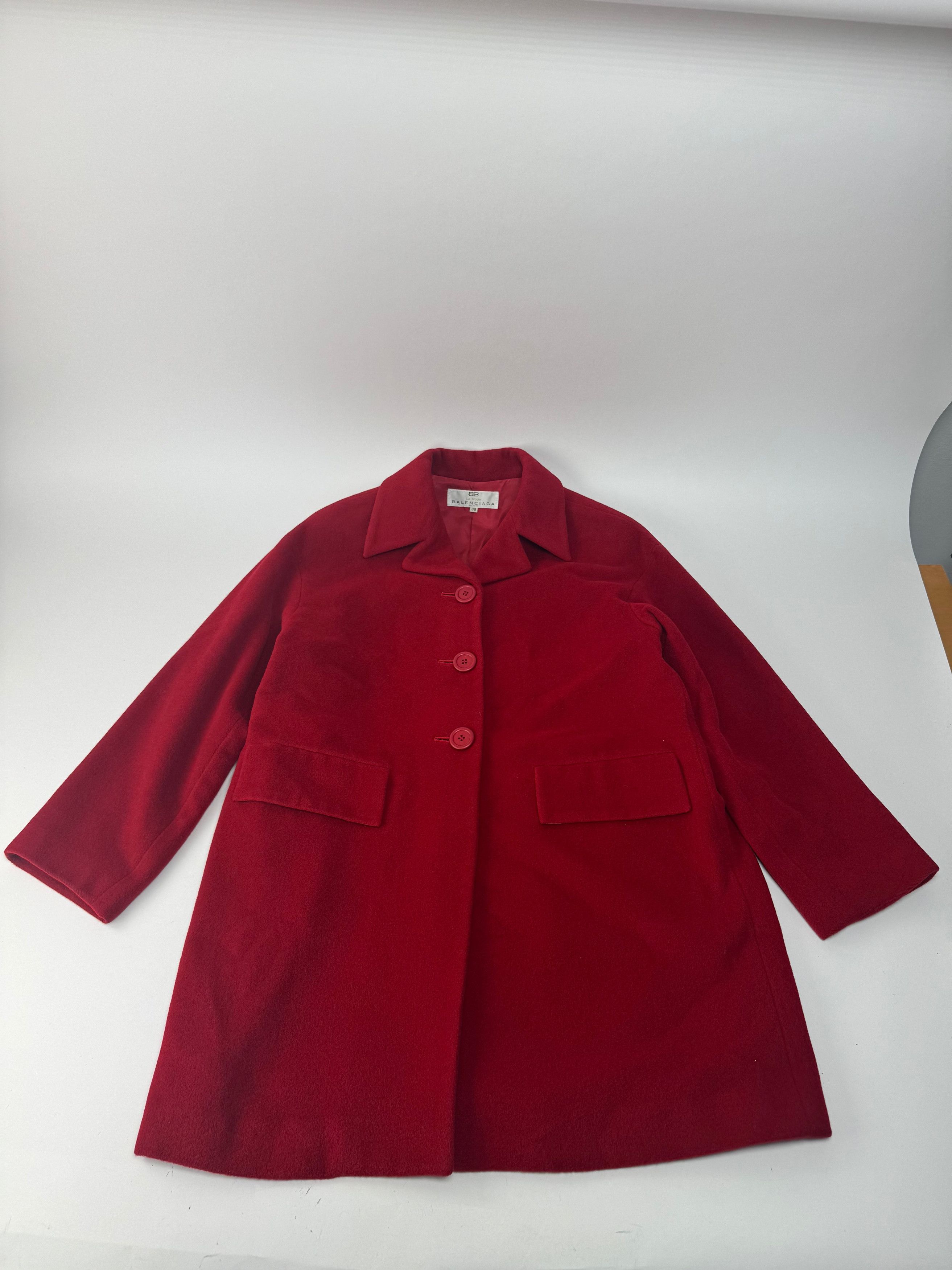 Balenciaga Vintage Wool Coat M red Size M / US 6-8 / IT 42-44 - 4 Thumbnail