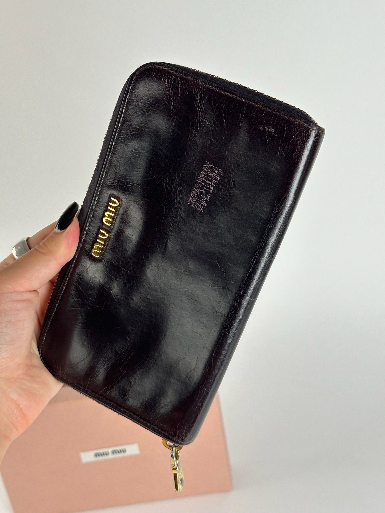Miu Miu Vintage Leather wallet purple Size ONE SIZE - 6 Thumbnail