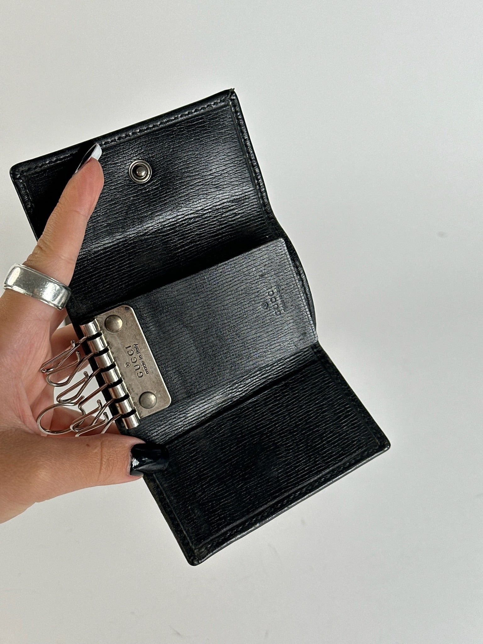 Gucci Vintage leather key holder black Size ONE SIZE - 7 Thumbnail