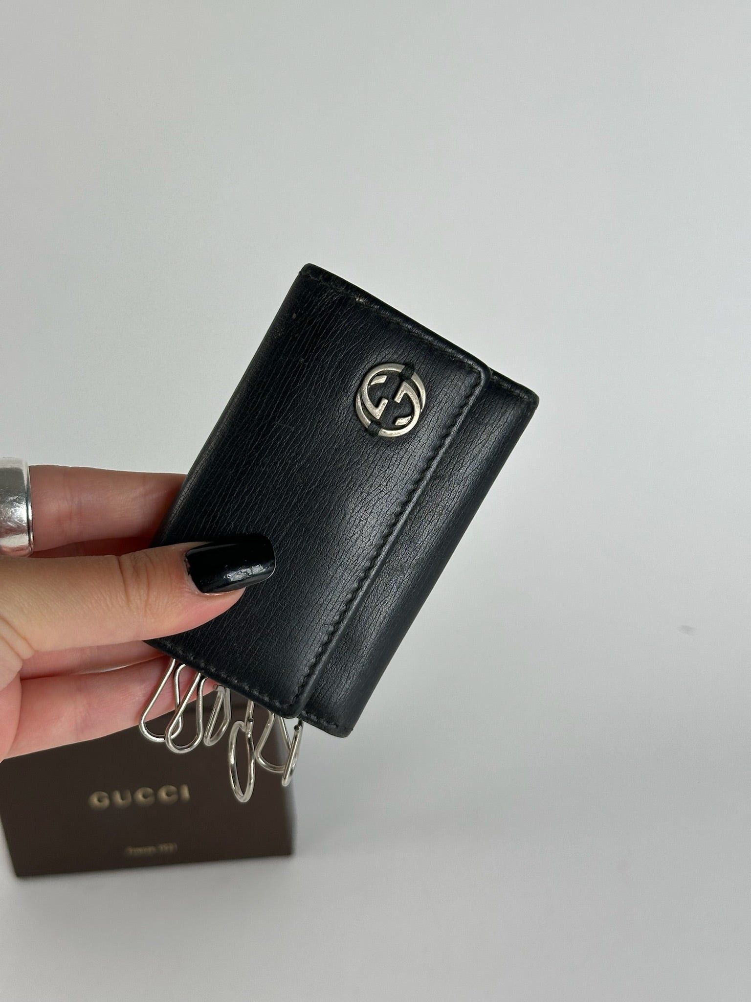 Gucci Vintage leather key holder black Size ONE SIZE - 9 Thumbnail