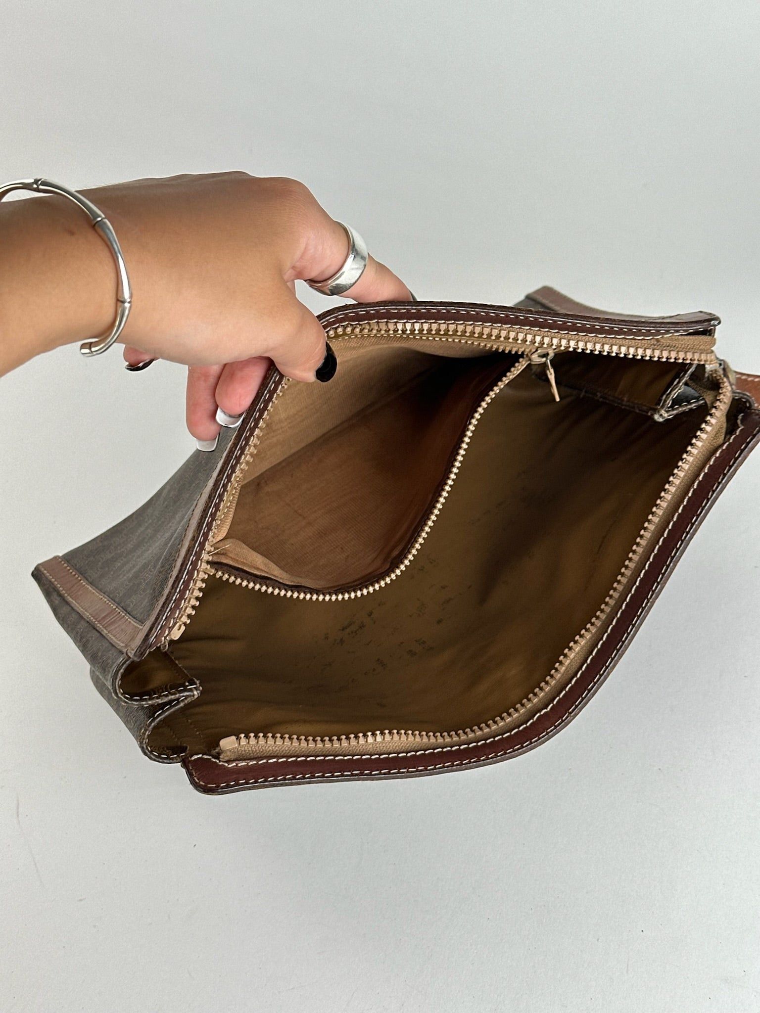 Celine Vintage Monogram Leather clutch brown Size ONE SIZE - 4 Thumbnail