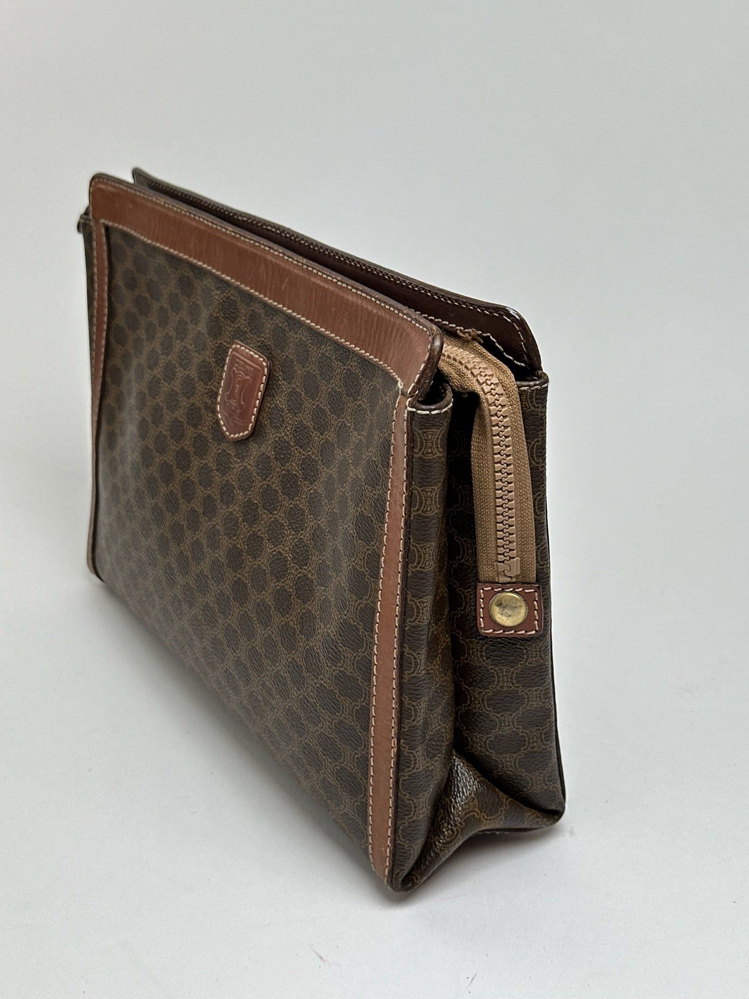 Celine Vintage Monogram Leather clutch brown Size ONE SIZE - 6 Thumbnail