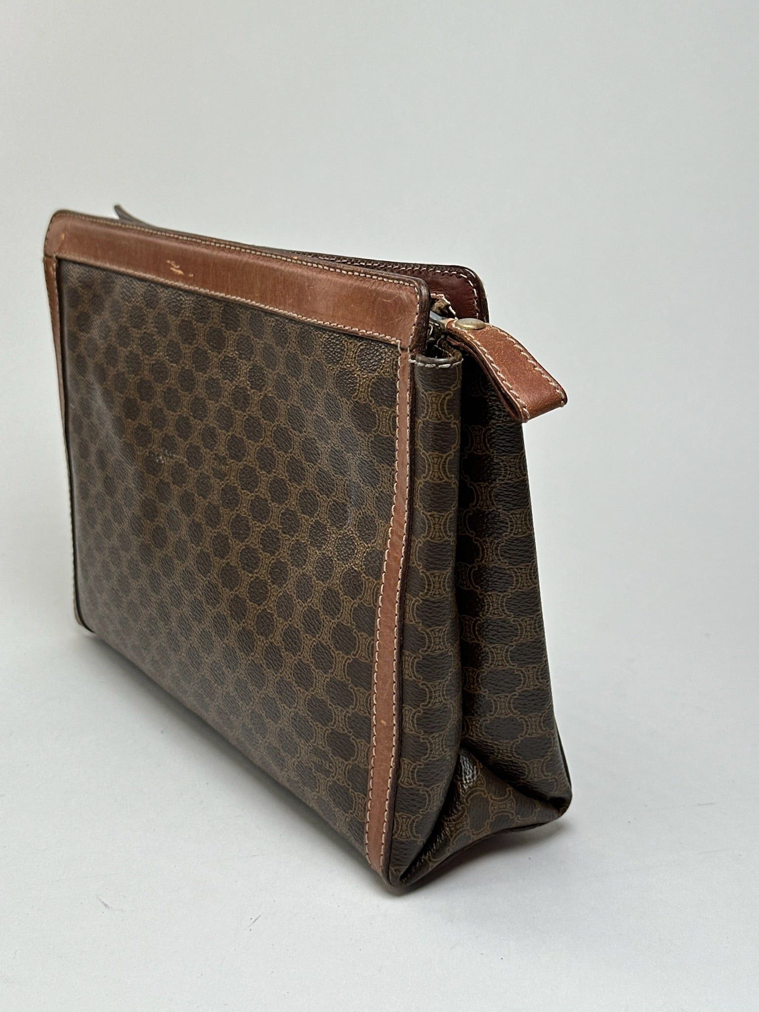 Celine Vintage Monogram Leather clutch brown Size ONE SIZE - 12 Thumbnail