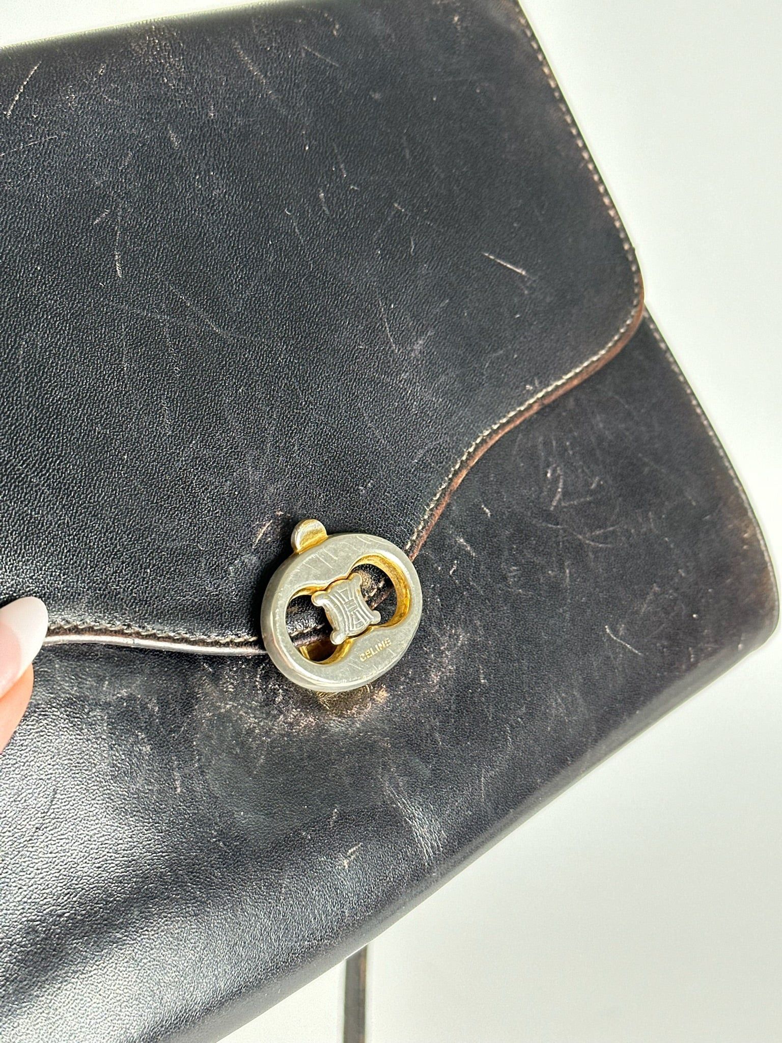 Celine Vintage Triomphe Leather Bag Size ONE SIZE - 2 Thumbnail