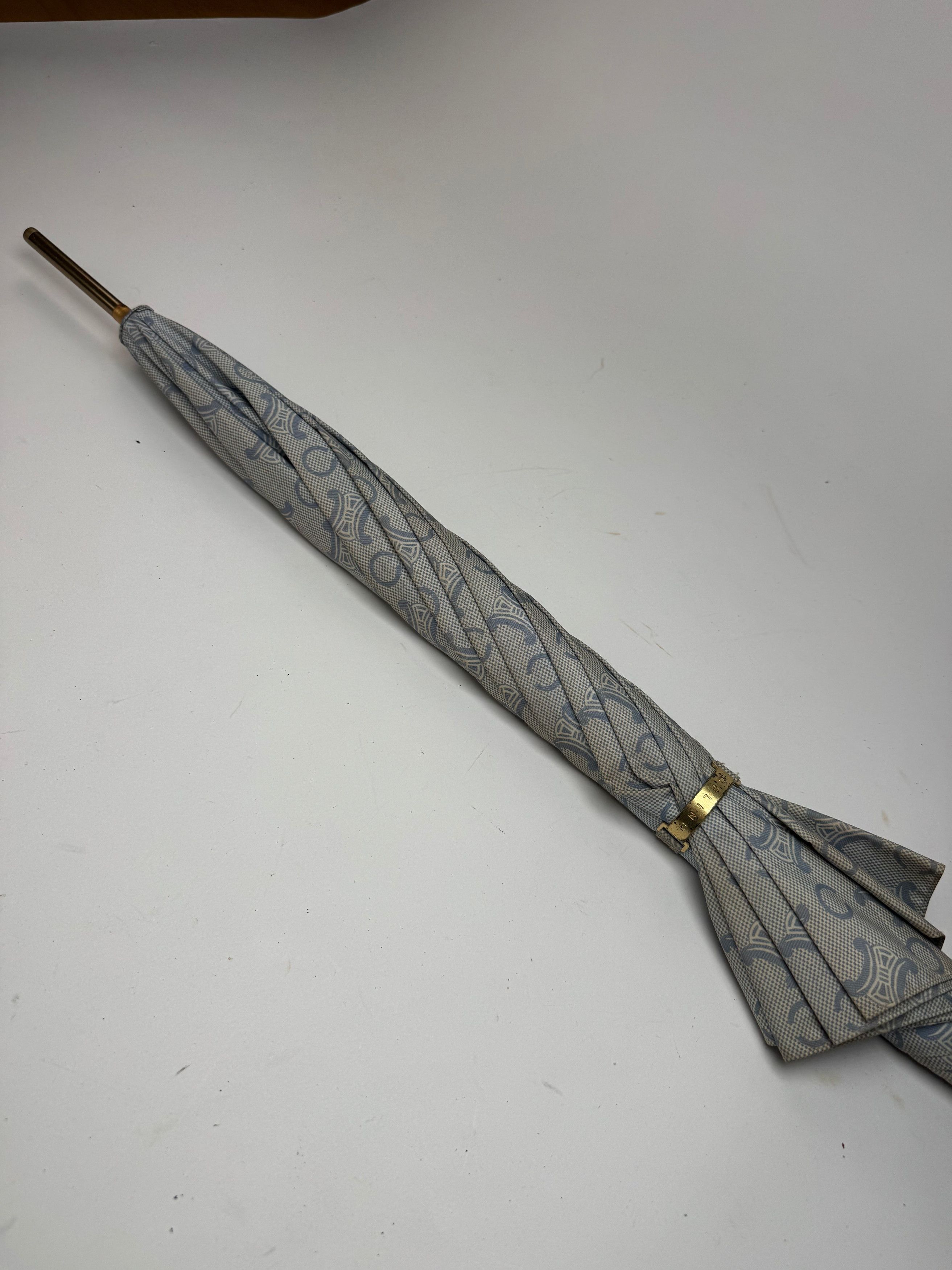 Celine Vintage Paris Monogram Umbrella Turquoise Size ONE SIZE - 7 Thumbnail