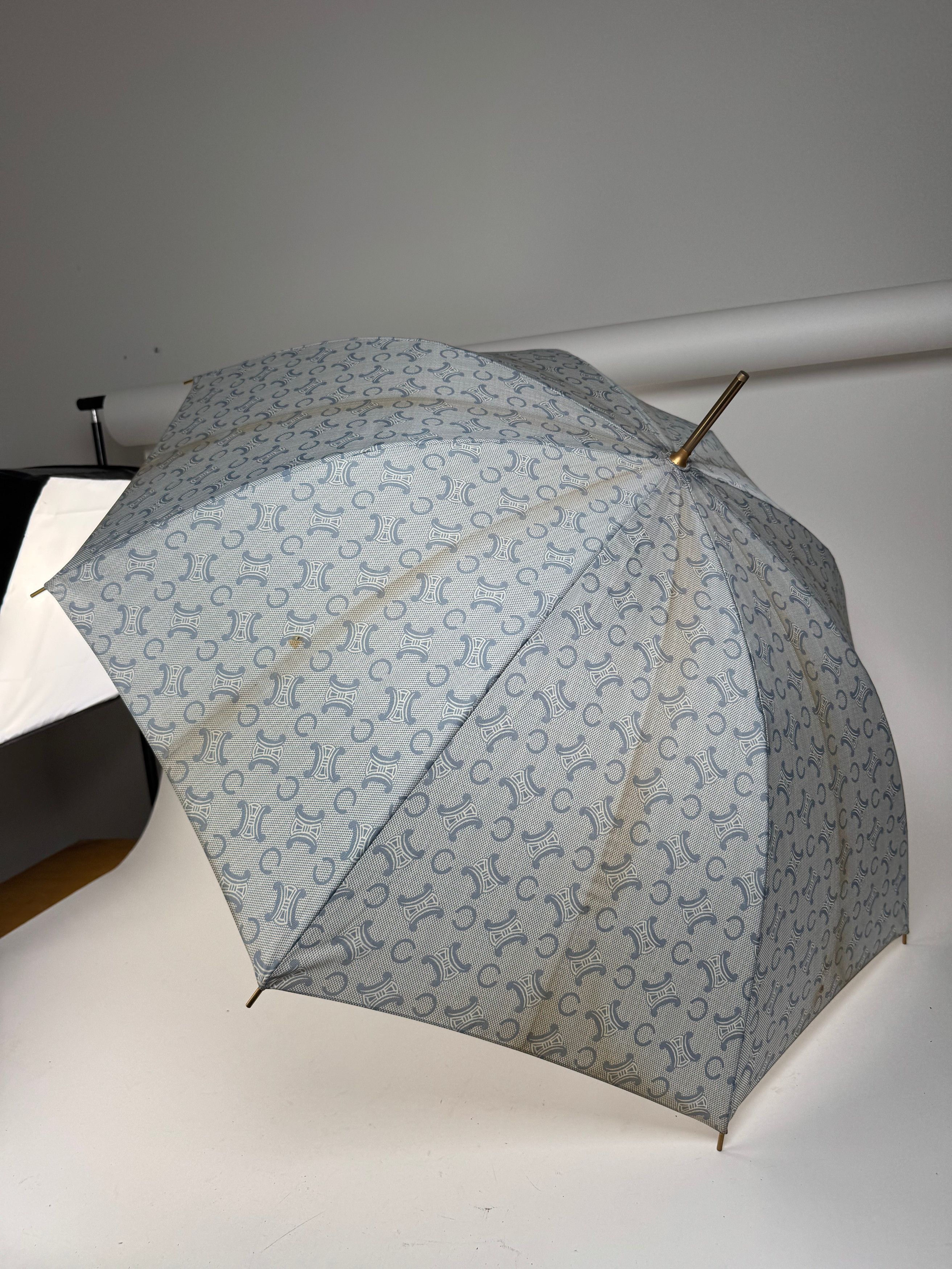 Celine Vintage Paris Monogram Umbrella Turquoise Size ONE SIZE - 2 Thumbnail