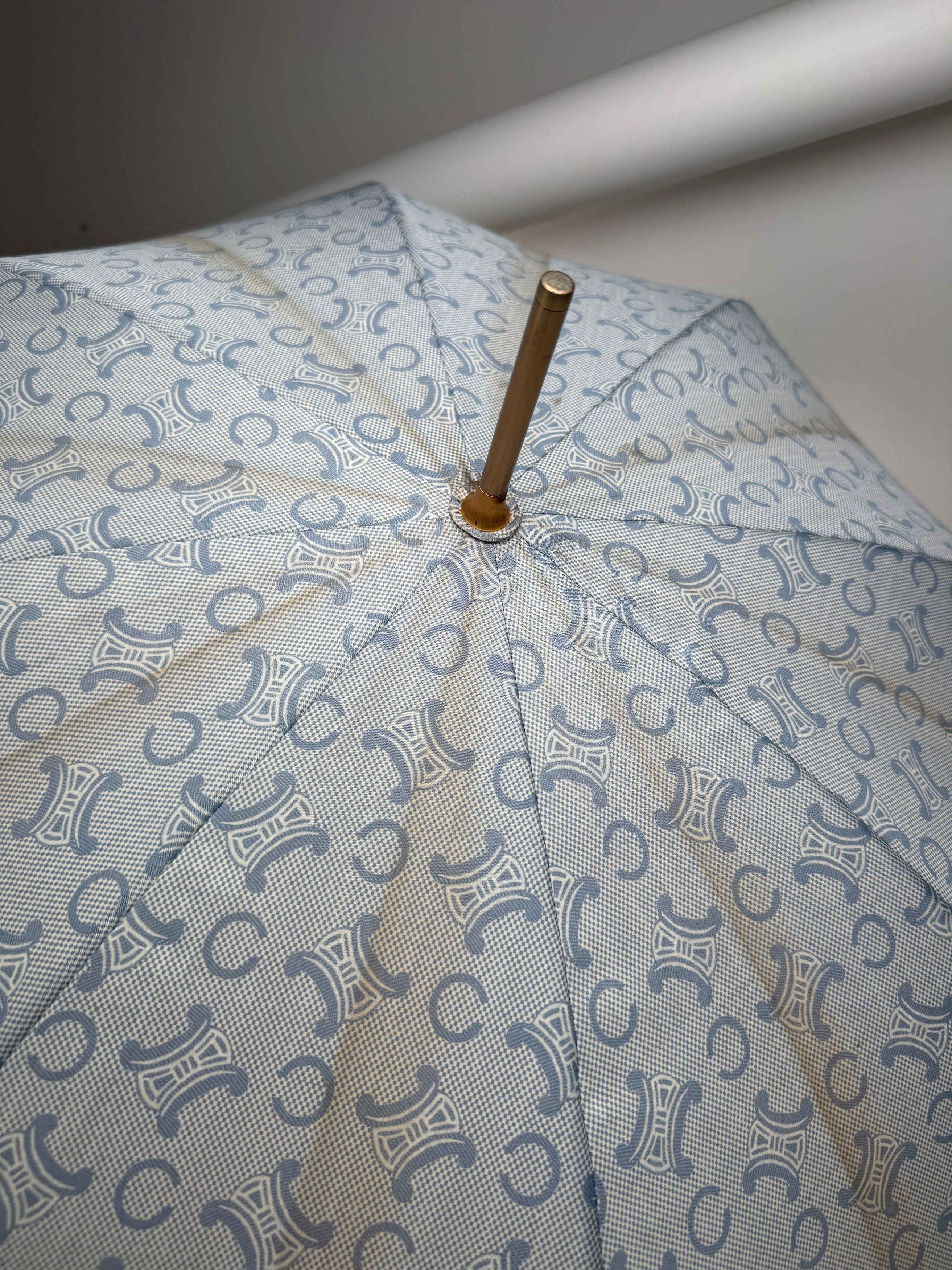 Celine Vintage Paris Monogram Umbrella Turquoise Size ONE SIZE - 3 Thumbnail