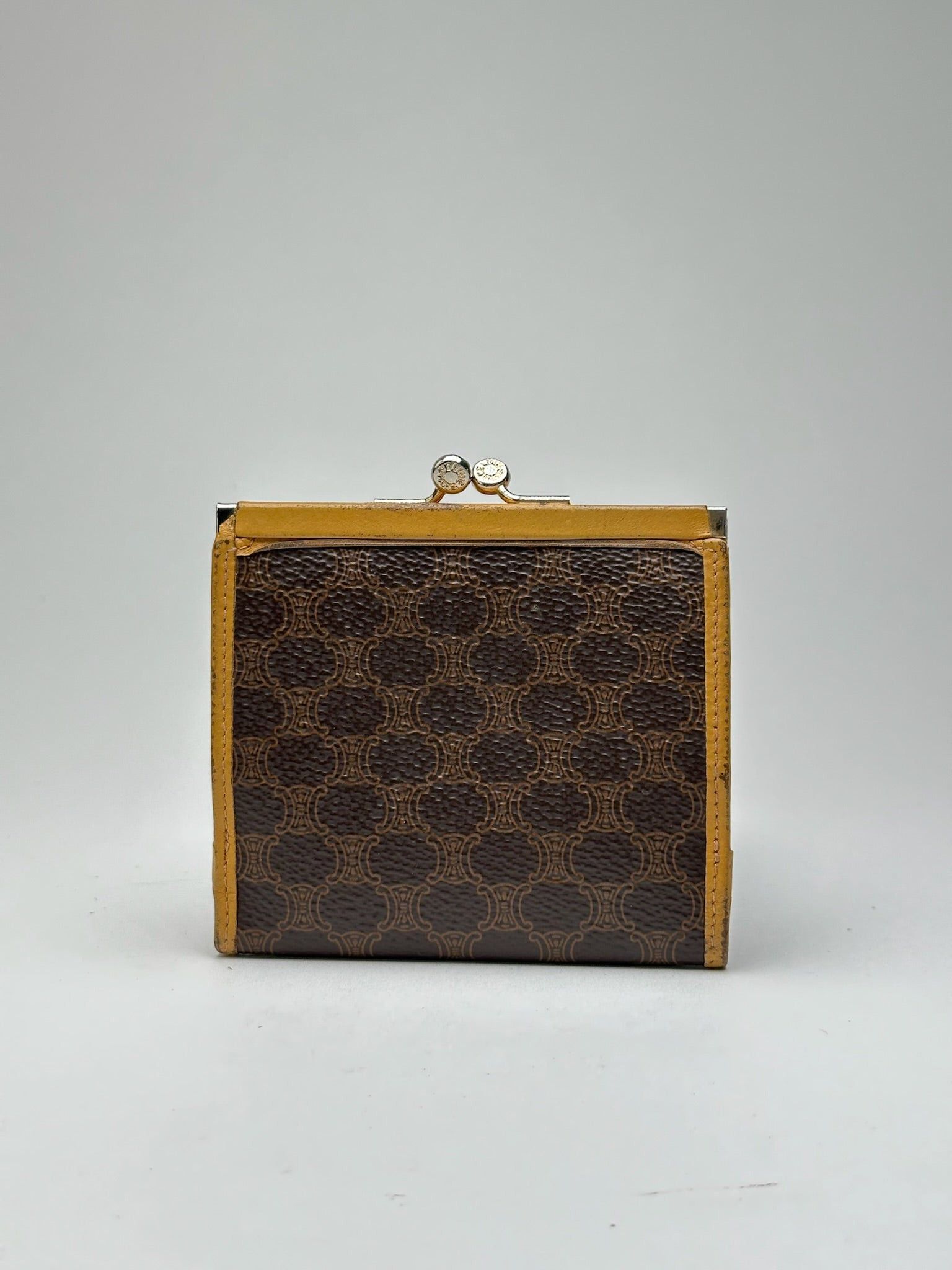 Celine Vintage Paris Monogram Leather Wallet Brown Size ONE SIZE - 2 Thumbnail