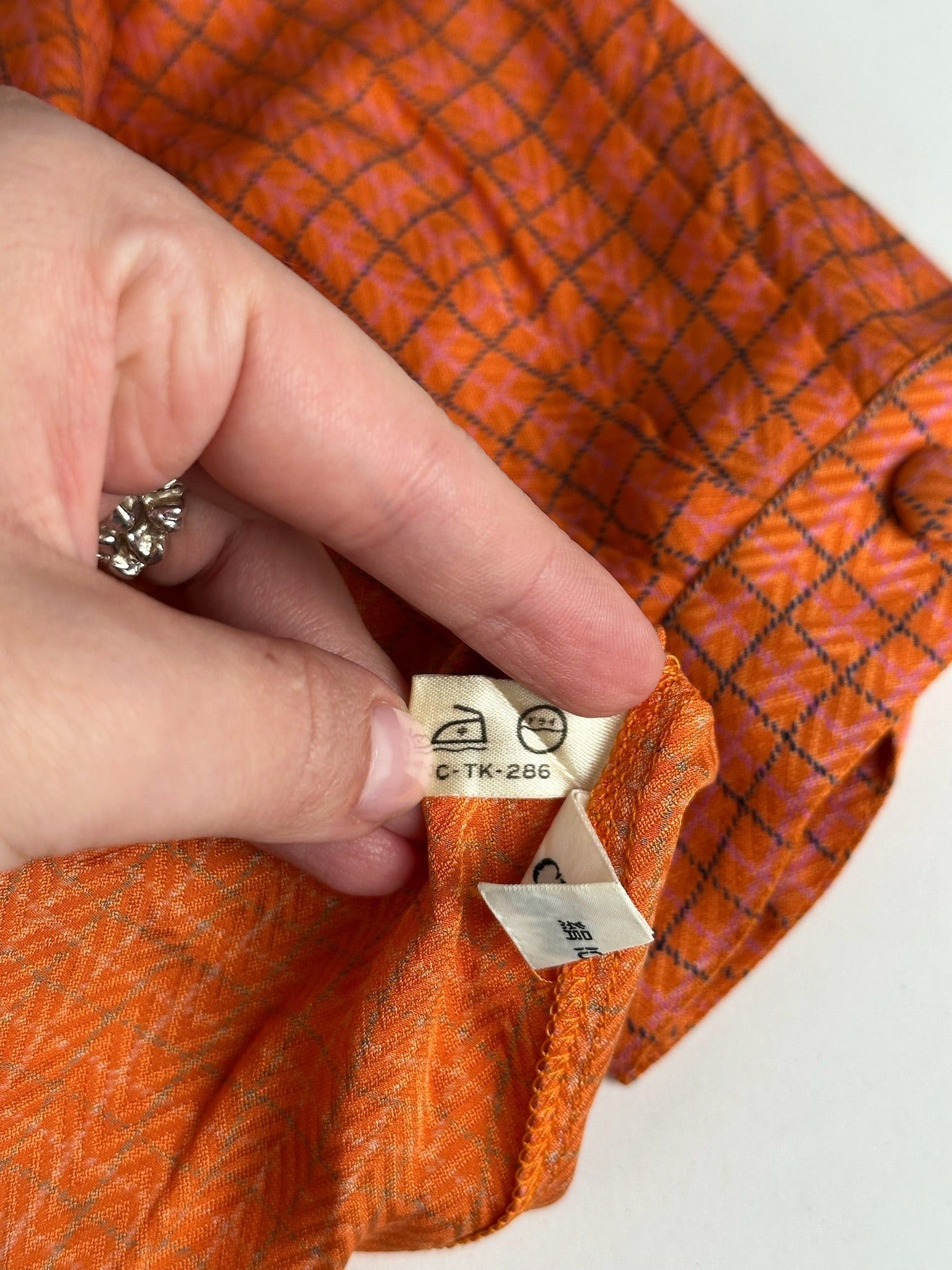 Dior Vintage Checked Shirt orange black Size M / US 6-8 / IT 42-44 - 6 Thumbnail