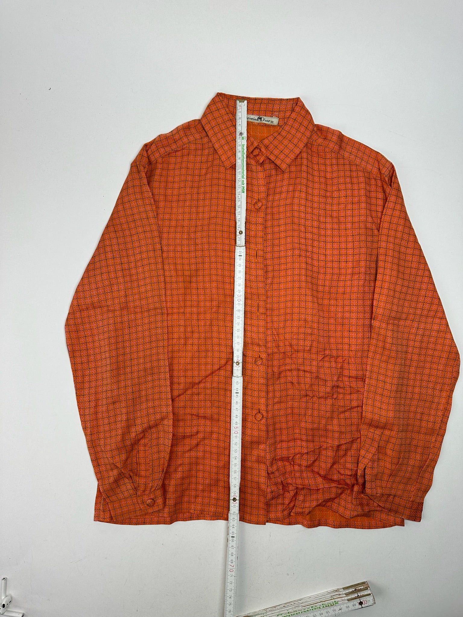 Dior Vintage Checked Shirt orange black Size M / US 6-8 / IT 42-44 - 14 Thumbnail