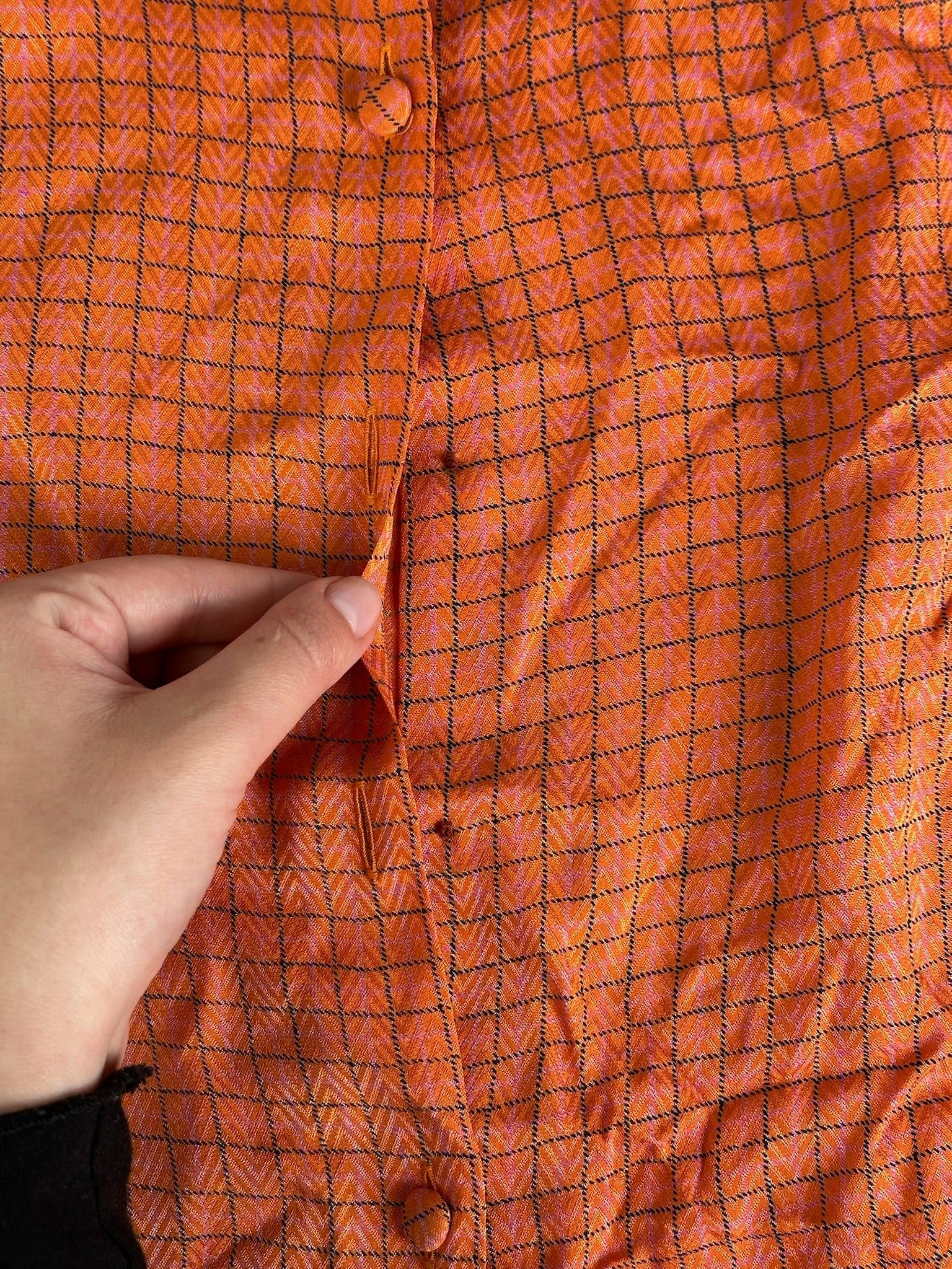 Dior Vintage Checked Shirt orange black Size M / US 6-8 / IT 42-44 - 4 Thumbnail