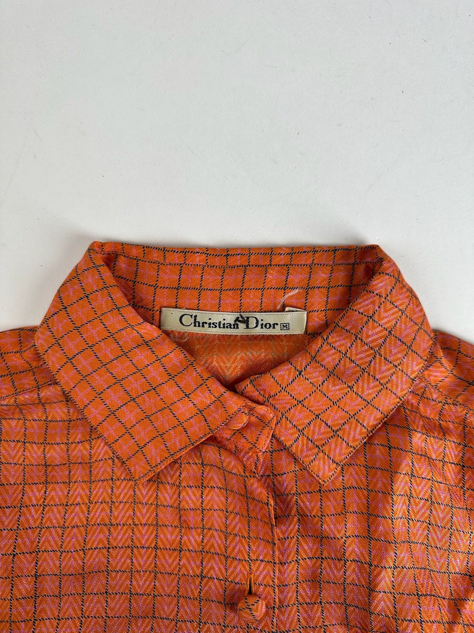 Dior Vintage Checked Shirt orange black Size M / US 6-8 / IT 42-44 - 9 Thumbnail