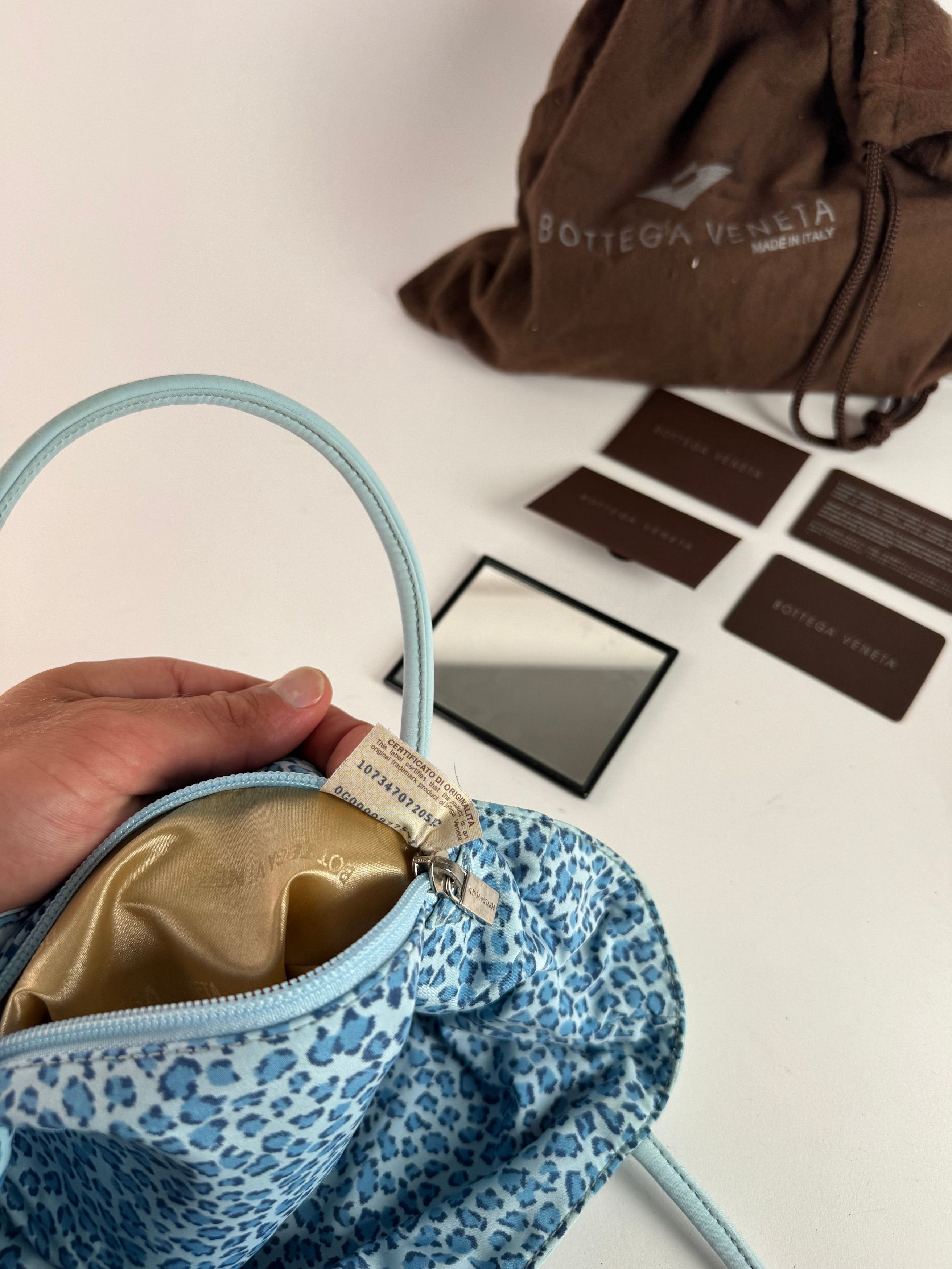 Bottega Veneta Vintage Reversible nylon Shopper bag turquoise blue leopard Size ONE SIZE - 11 Thumbnail