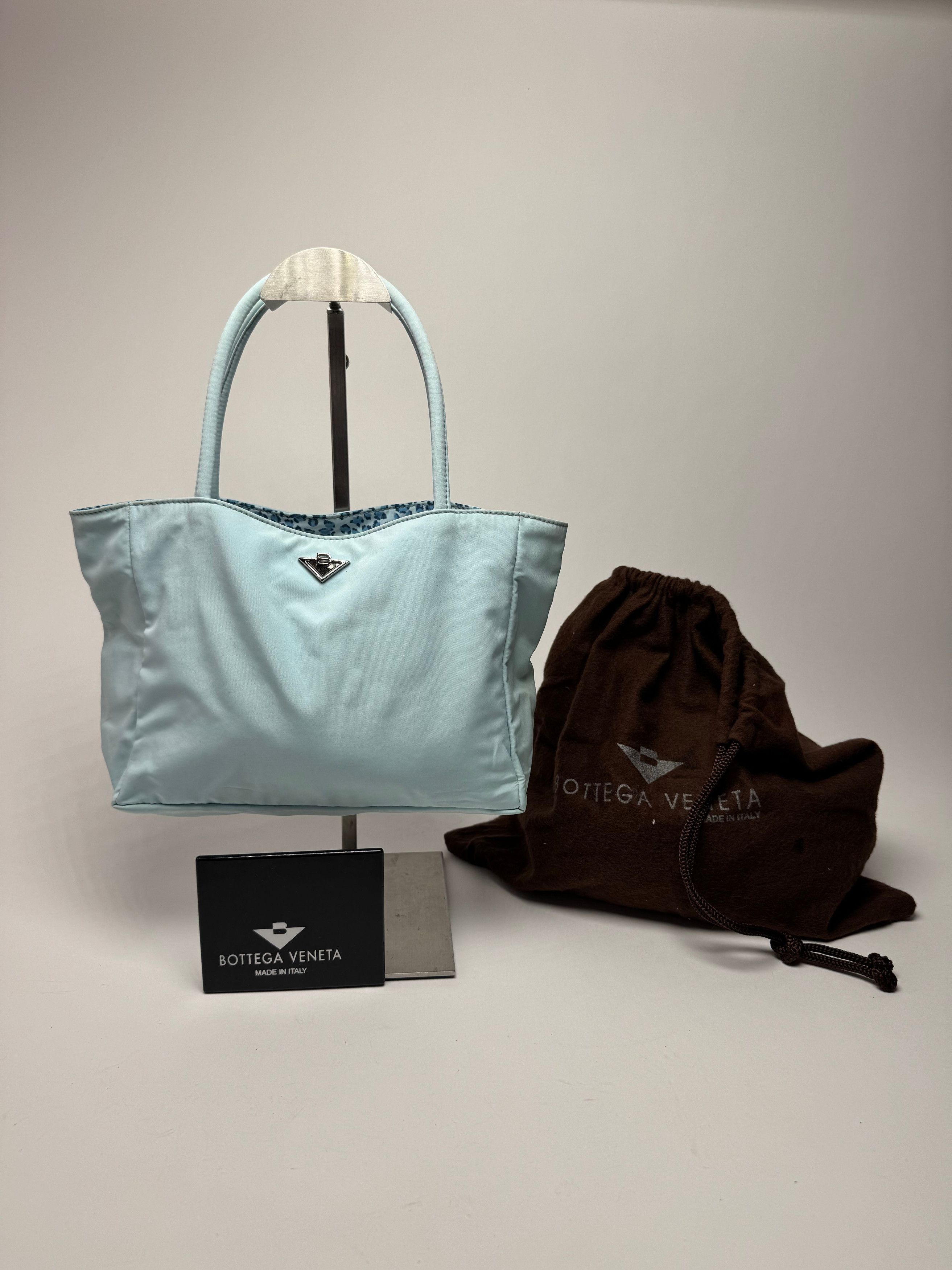 Bottega Veneta Vintage Reversible nylon Shopper bag turquoise blue leopard Size ONE SIZE - 2 Thumbnail