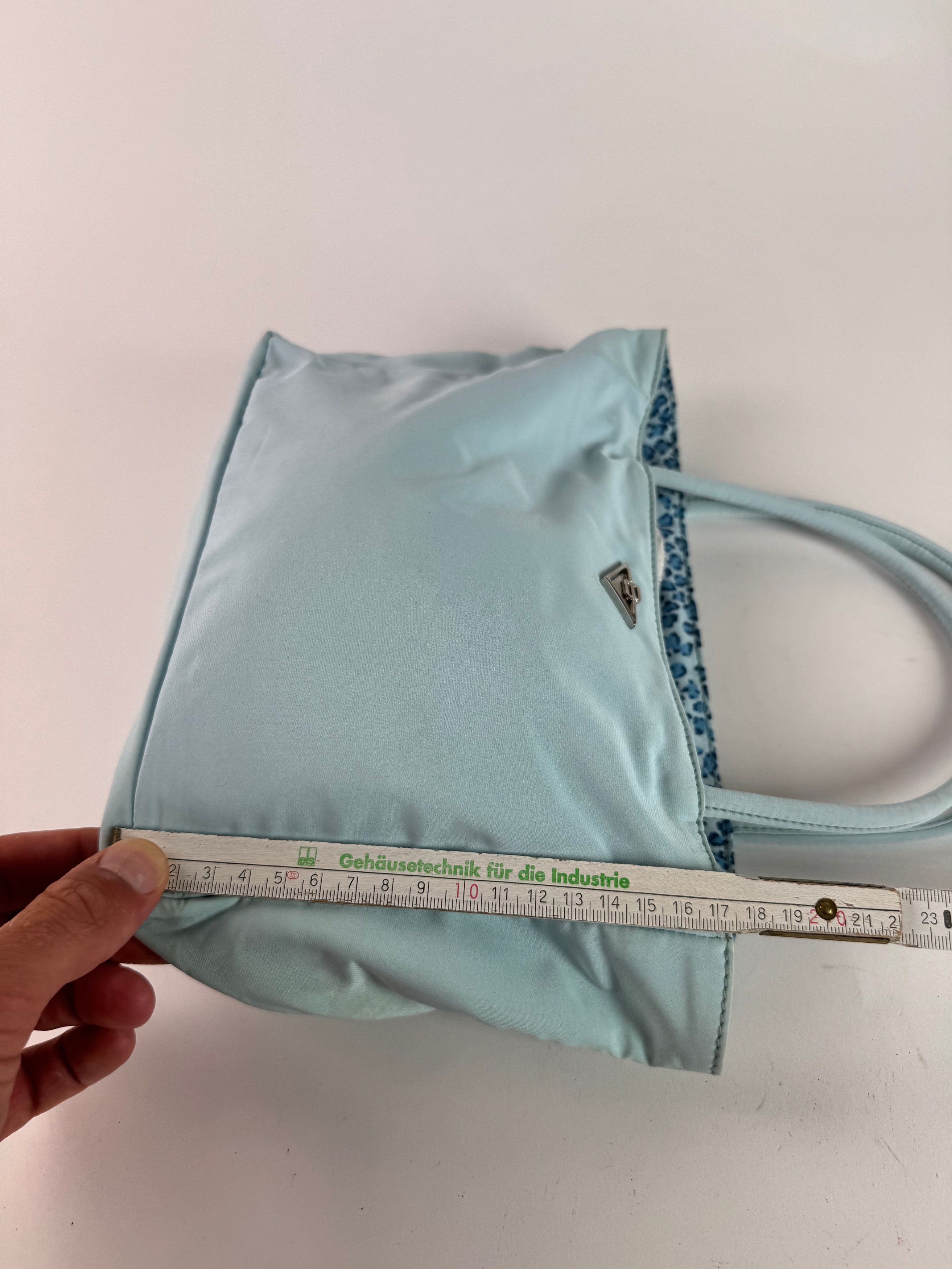 Bottega Veneta Vintage Reversible nylon Shopper bag turquoise blue leopard Size ONE SIZE - 9 Thumbnail