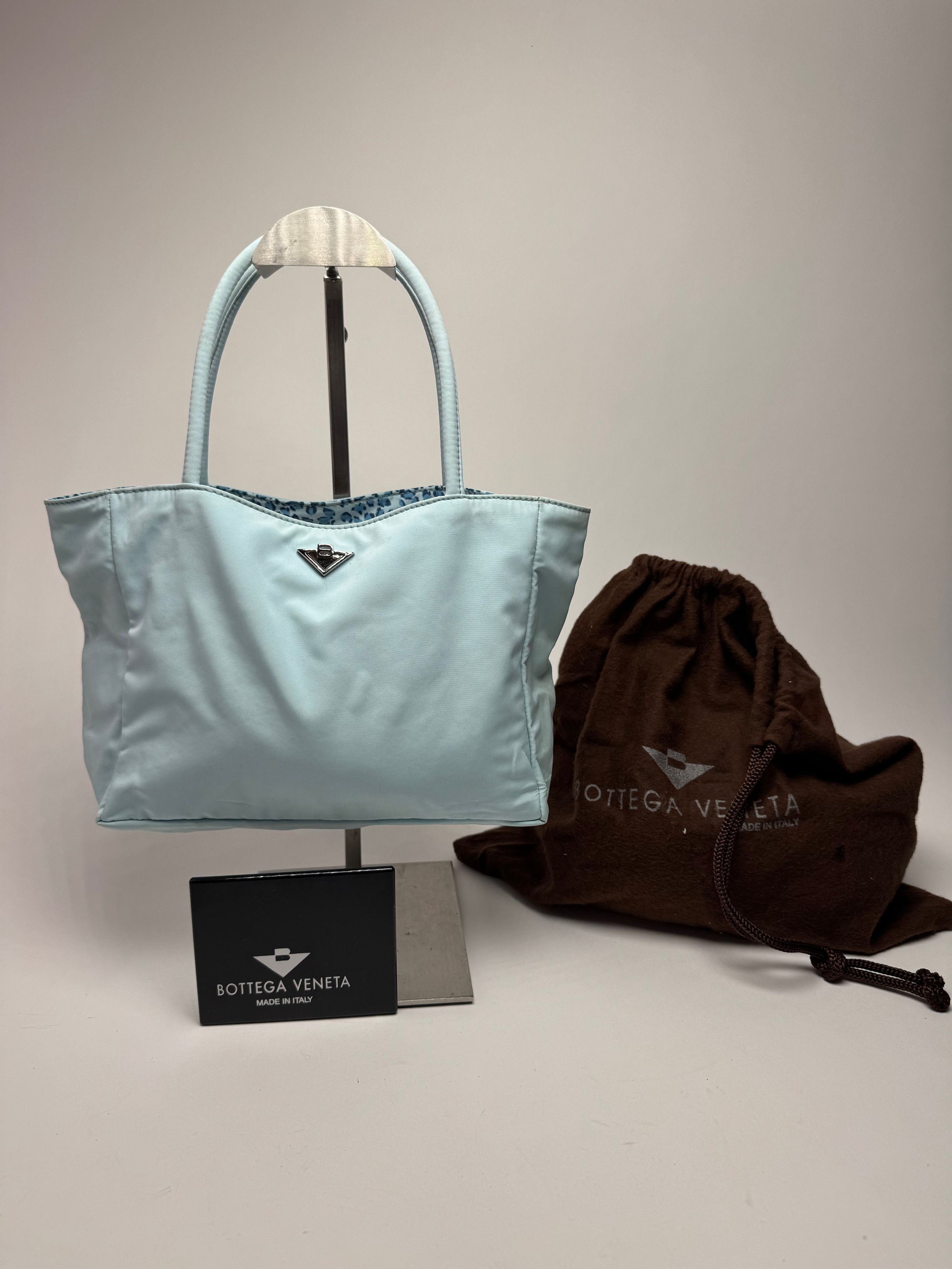 Bottega Veneta Vintage Reversible nylon Shopper bag turquoise blue leopard Size ONE SIZE - 6 Thumbnail
