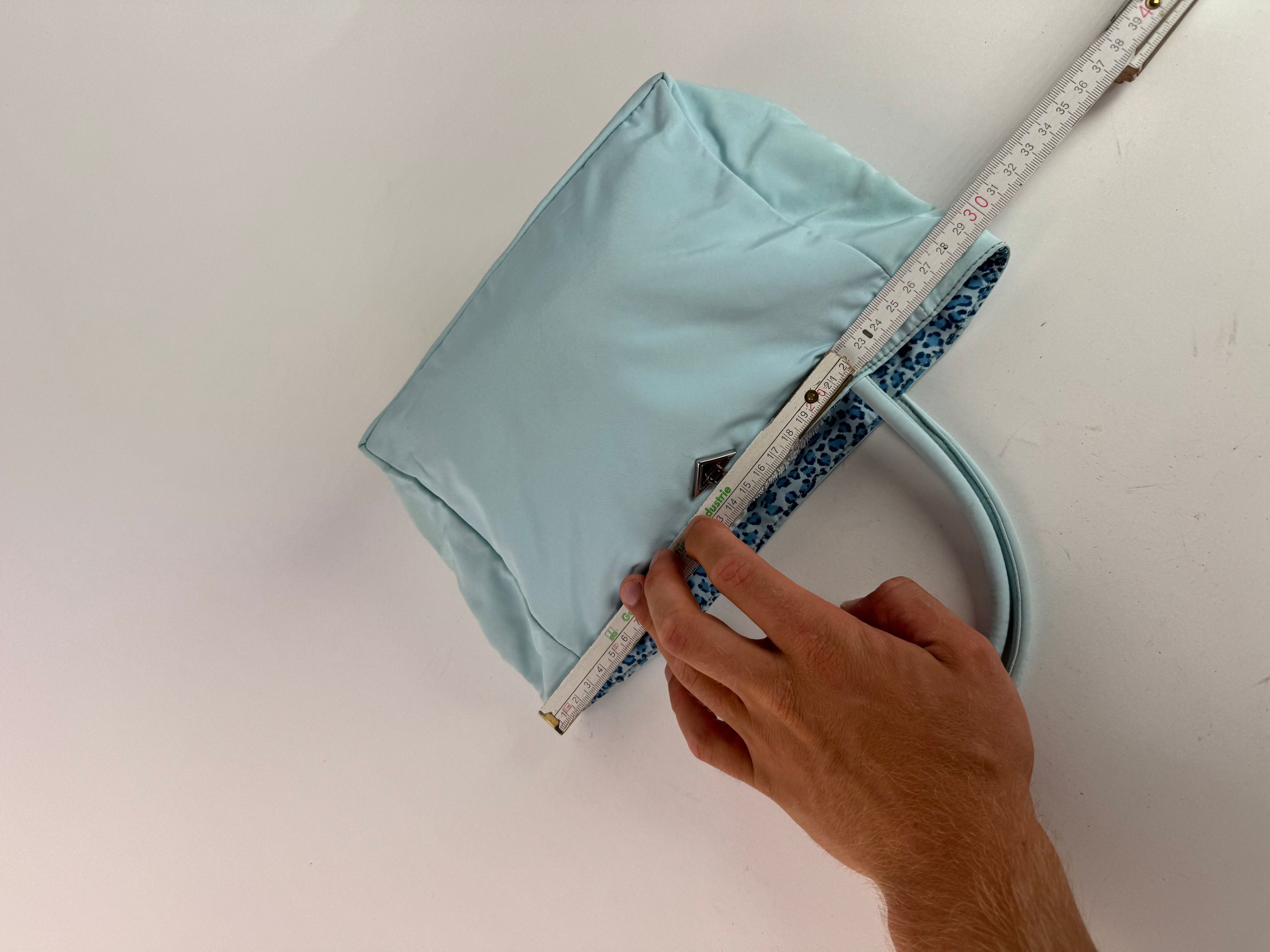 Bottega Veneta Vintage Reversible nylon Shopper bag turquoise blue leopard Size ONE SIZE - 8 Thumbnail