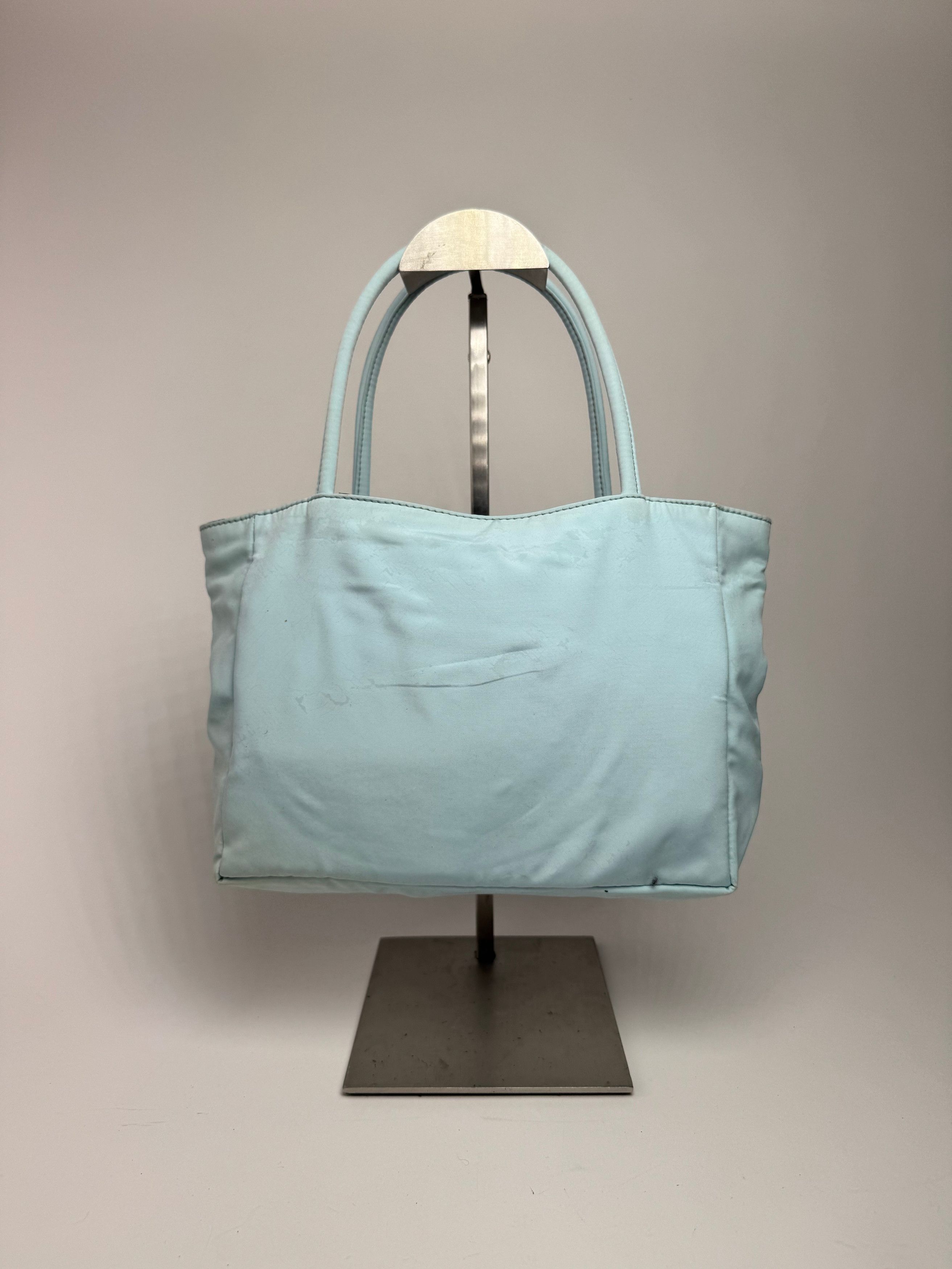 Bottega Veneta Vintage Reversible nylon Shopper bag turquoise blue leopard Size ONE SIZE - 7 Thumbnail