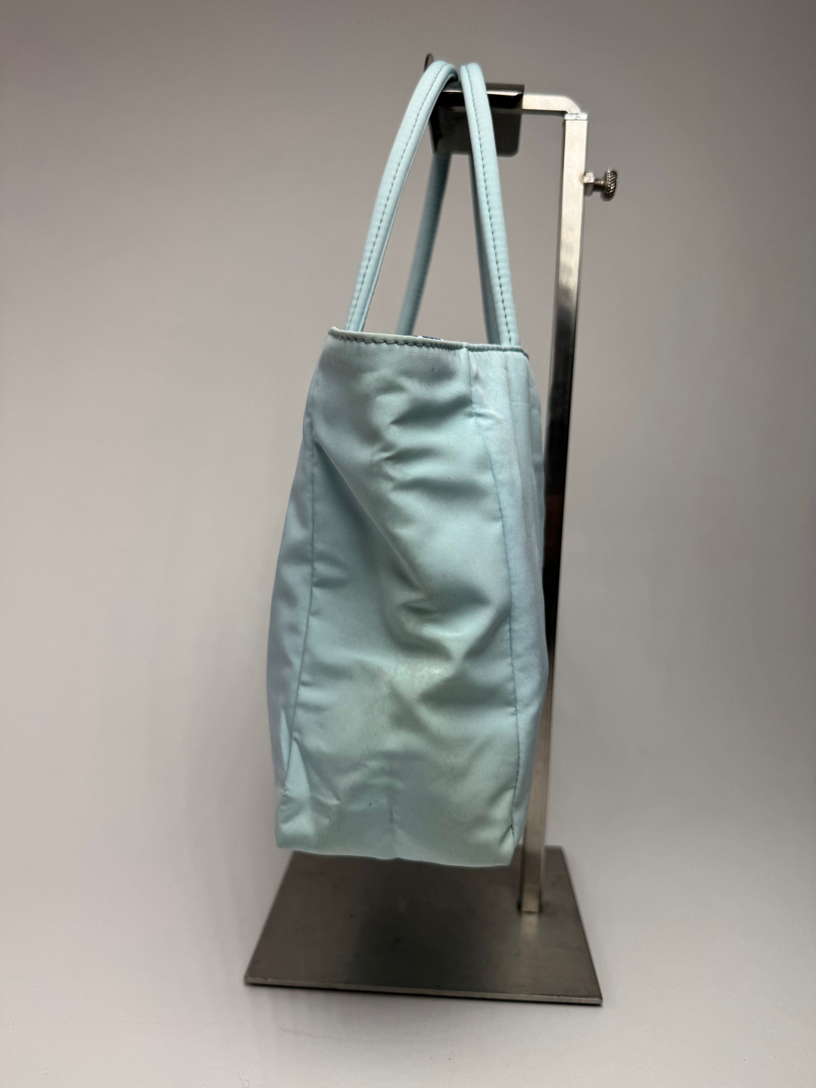 Bottega Veneta Vintage Reversible nylon Shopper bag turquoise blue leopard Size ONE SIZE - 5 Thumbnail