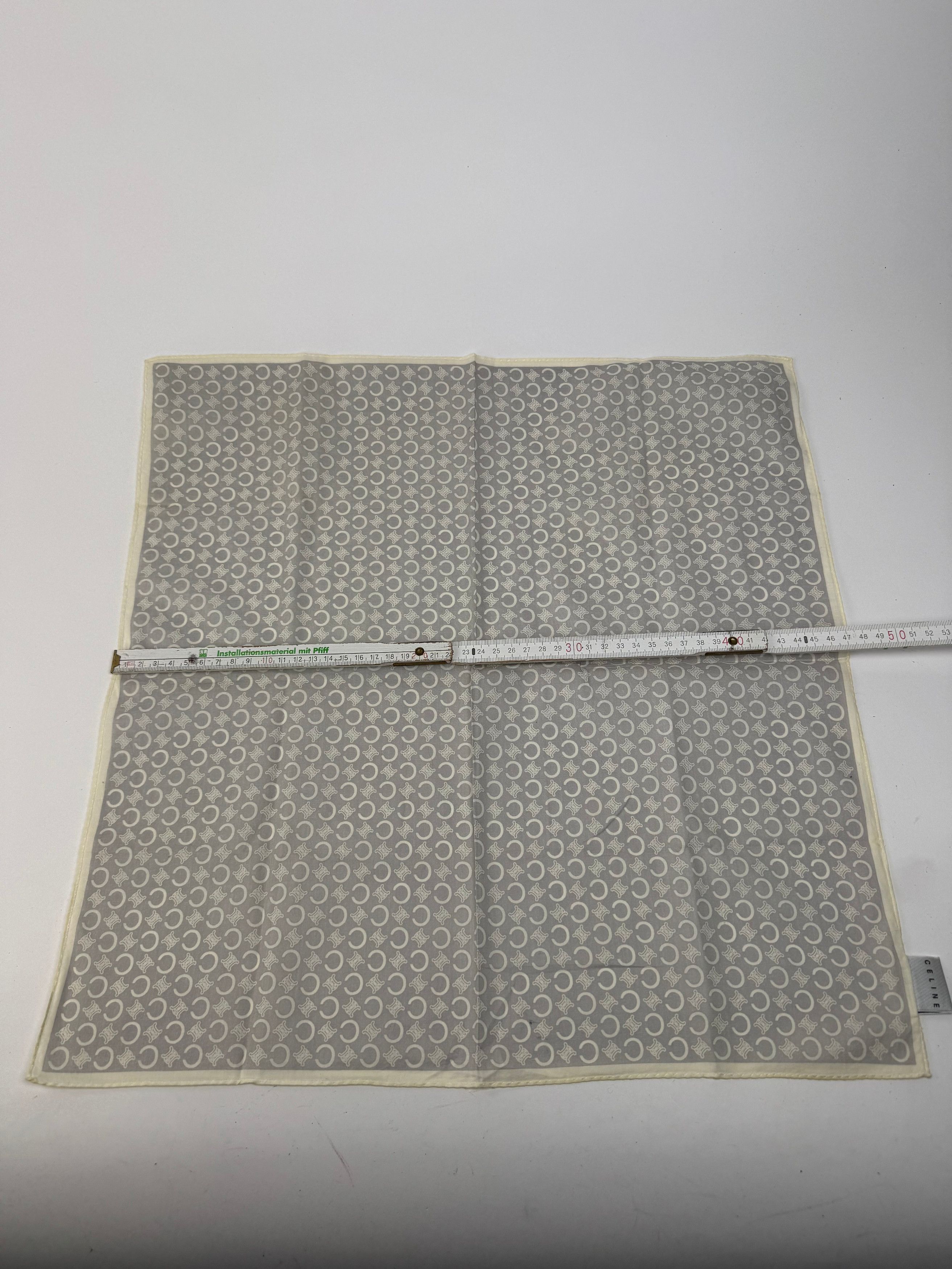 Celine Vintage Macadam Monogram Scarf white grey Size ONE SIZE - 8 Thumbnail