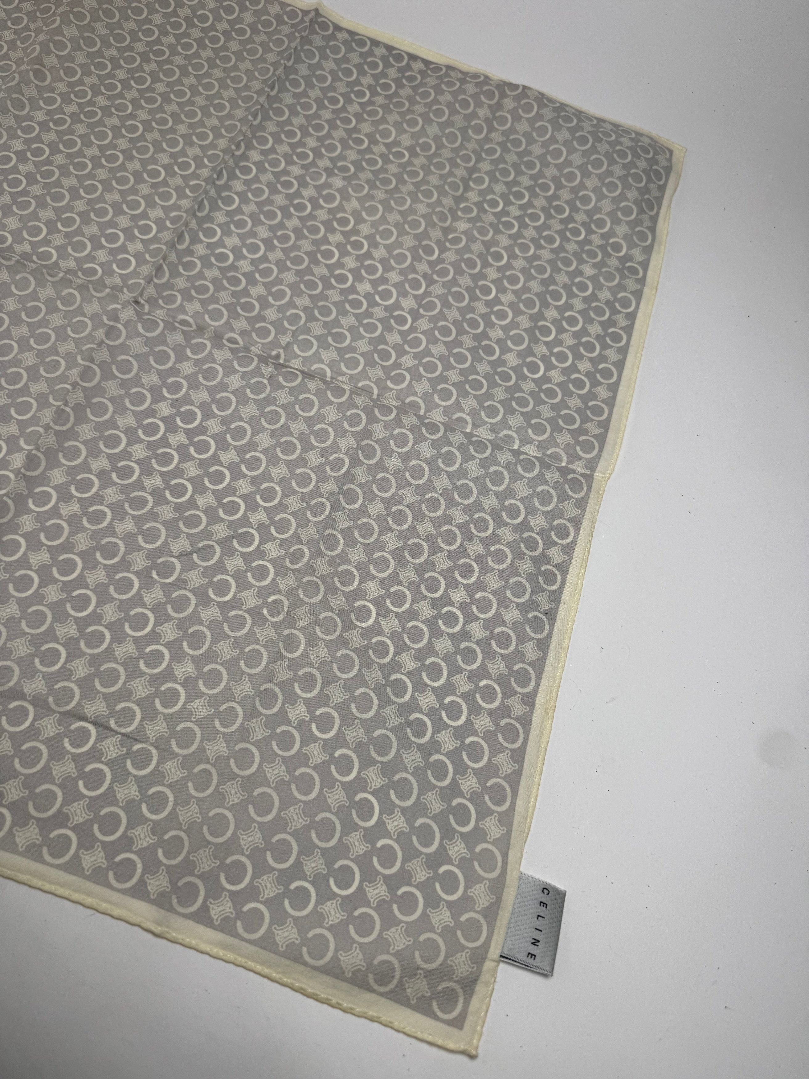 Celine Vintage Macadam Monogram Scarf white grey Size ONE SIZE - 7 Thumbnail