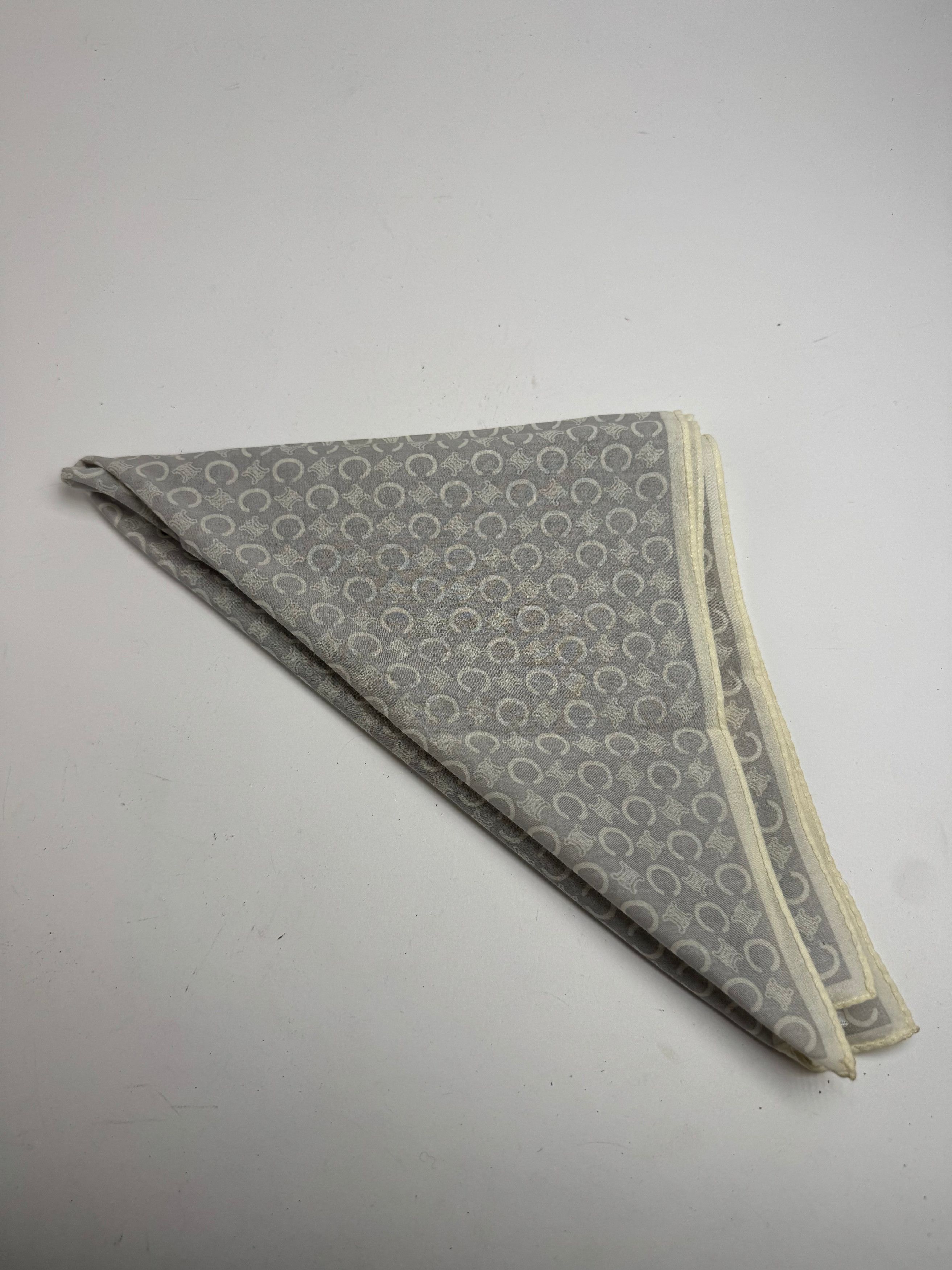 Celine Vintage Macadam Monogram Scarf white grey Size ONE SIZE - 9 Thumbnail