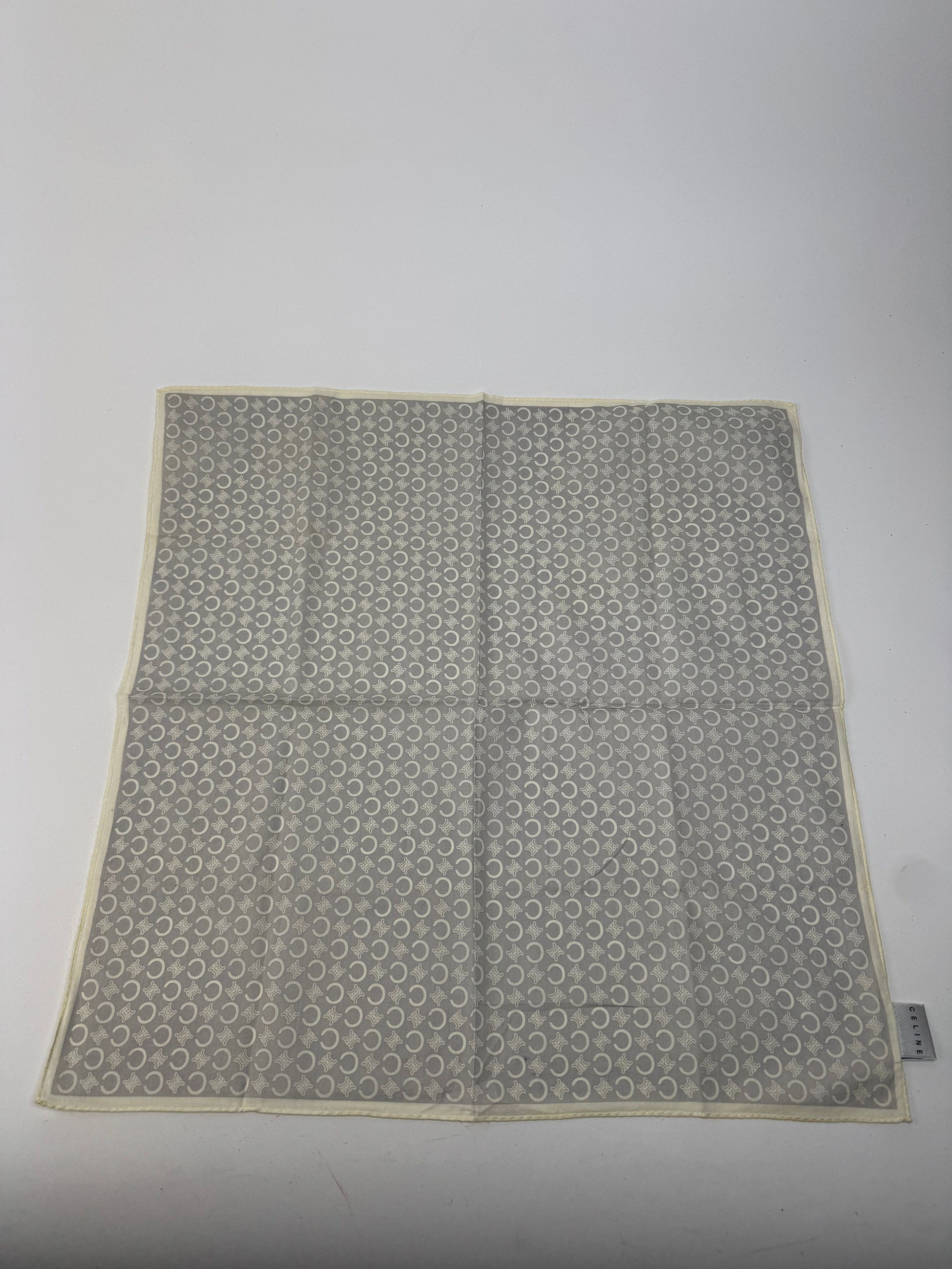 Celine Vintage Macadam Monogram Scarf white grey Size ONE SIZE - 5 Thumbnail