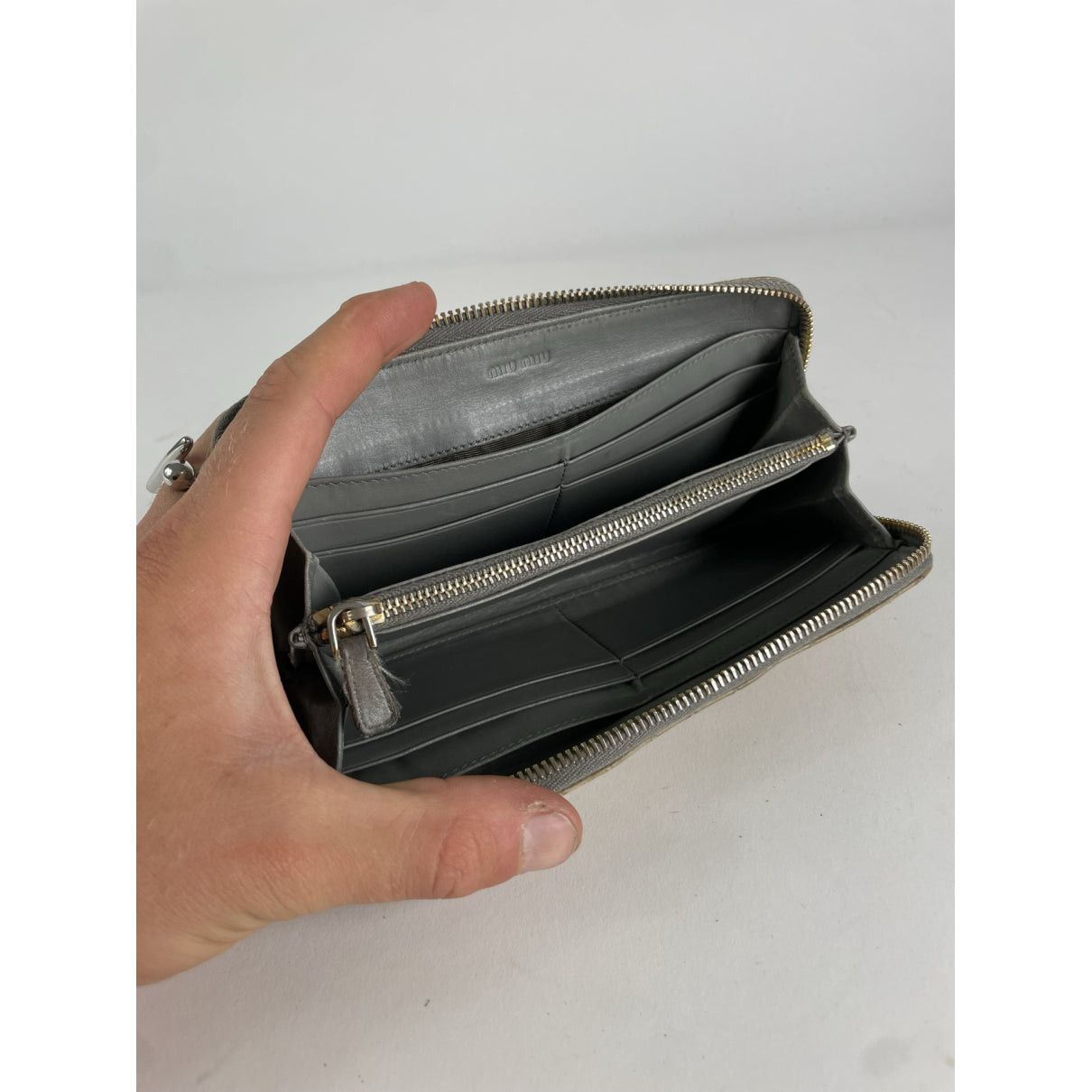 Miu Miu Green Leather Wallet Size ONE SIZE - 3 Thumbnail