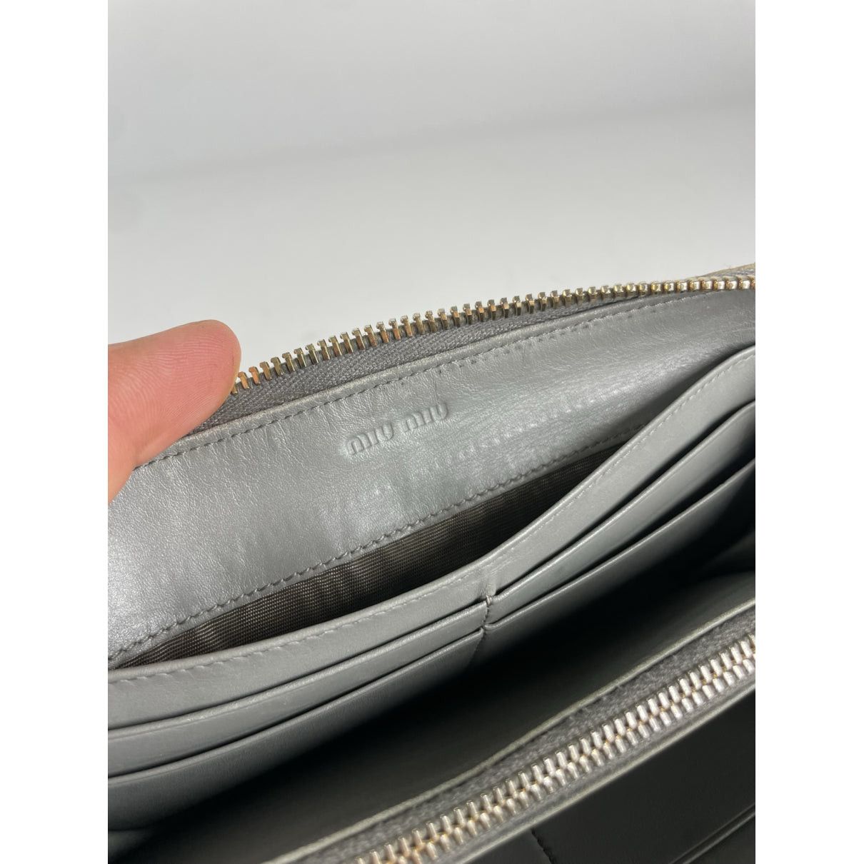 Miu Miu Green Leather Wallet Size ONE SIZE - 5 Thumbnail