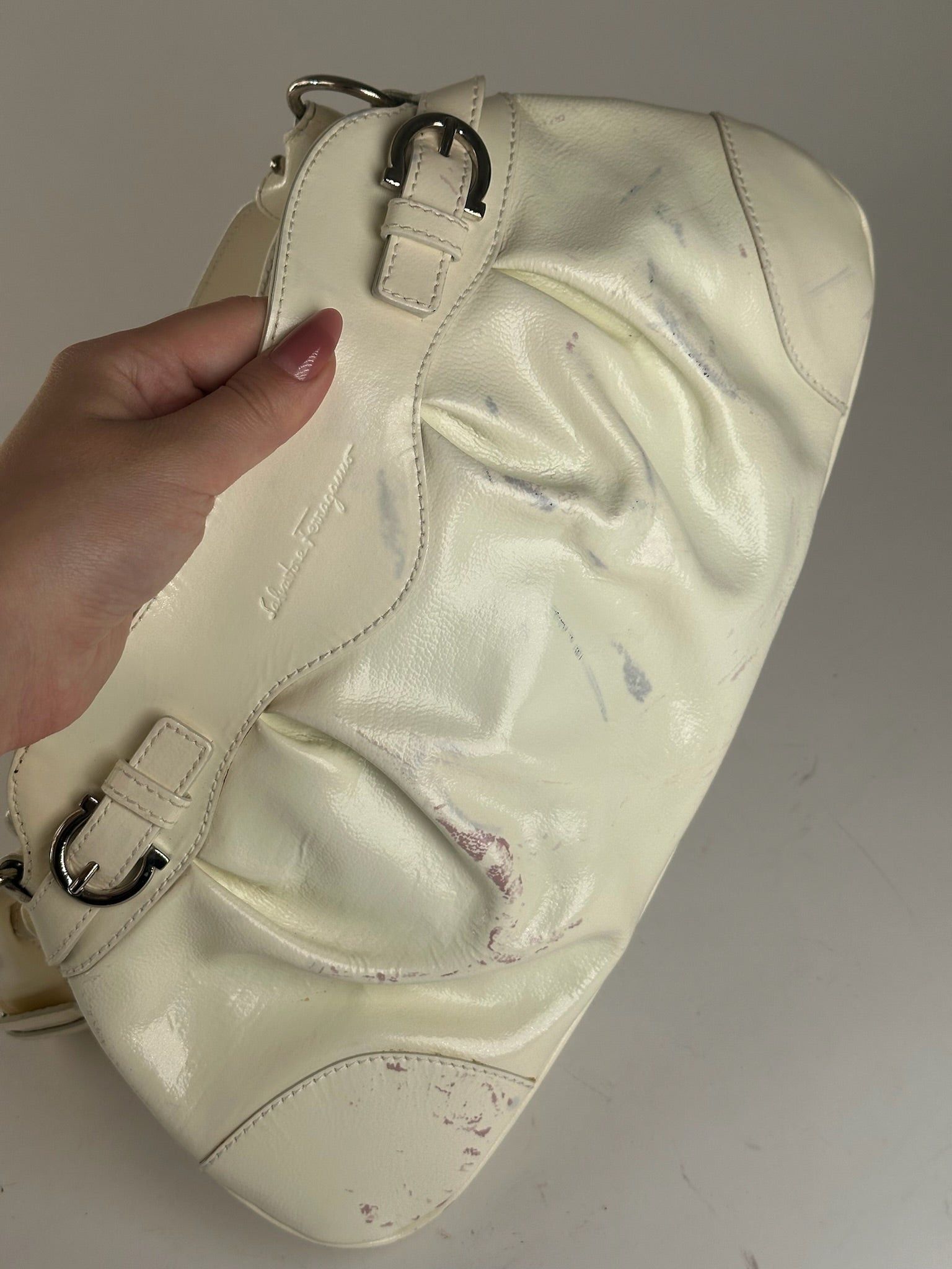 Salvatore Ferragamo Vintage Patent Leather bag white Size ONE SIZE - 4 Thumbnail
