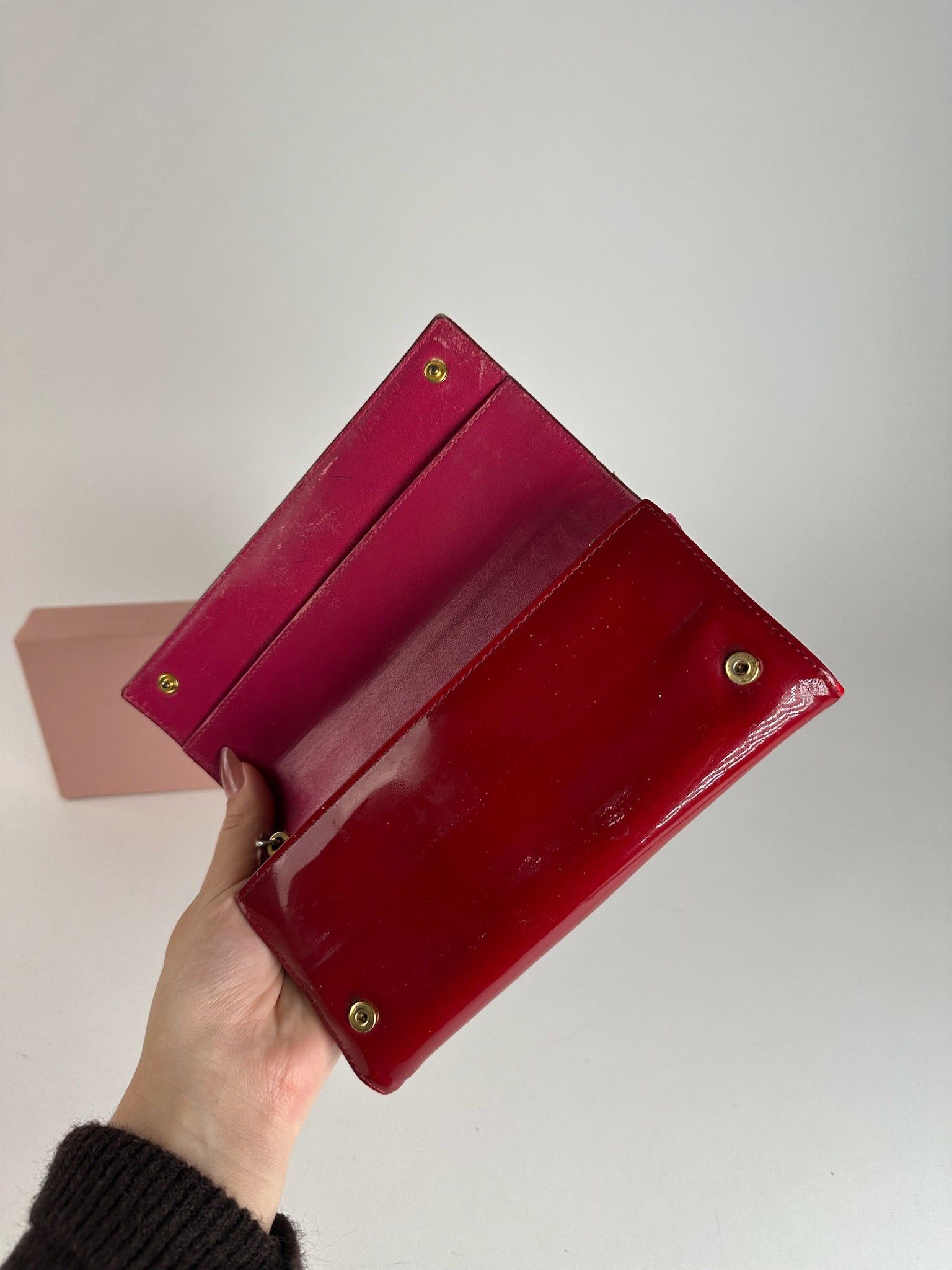 Miu Miu Vintage Patent Leather wallet pink Size ONE SIZE - 15 Thumbnail