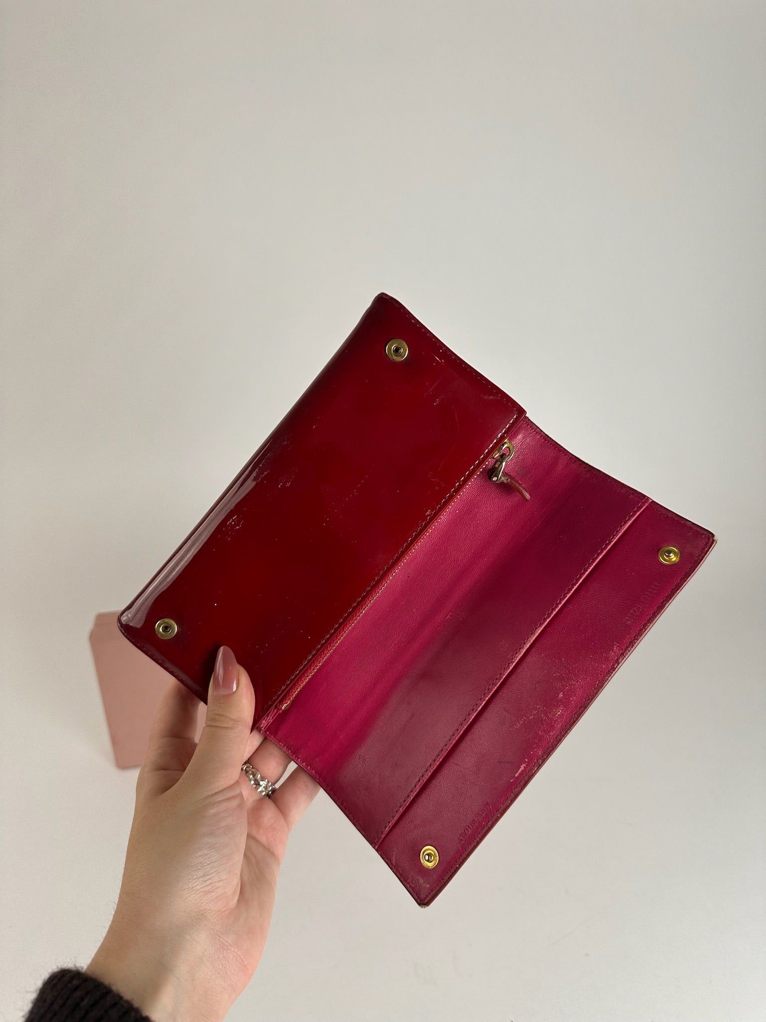 Miu Miu Vintage Patent Leather wallet pink Size ONE SIZE - 7 Thumbnail