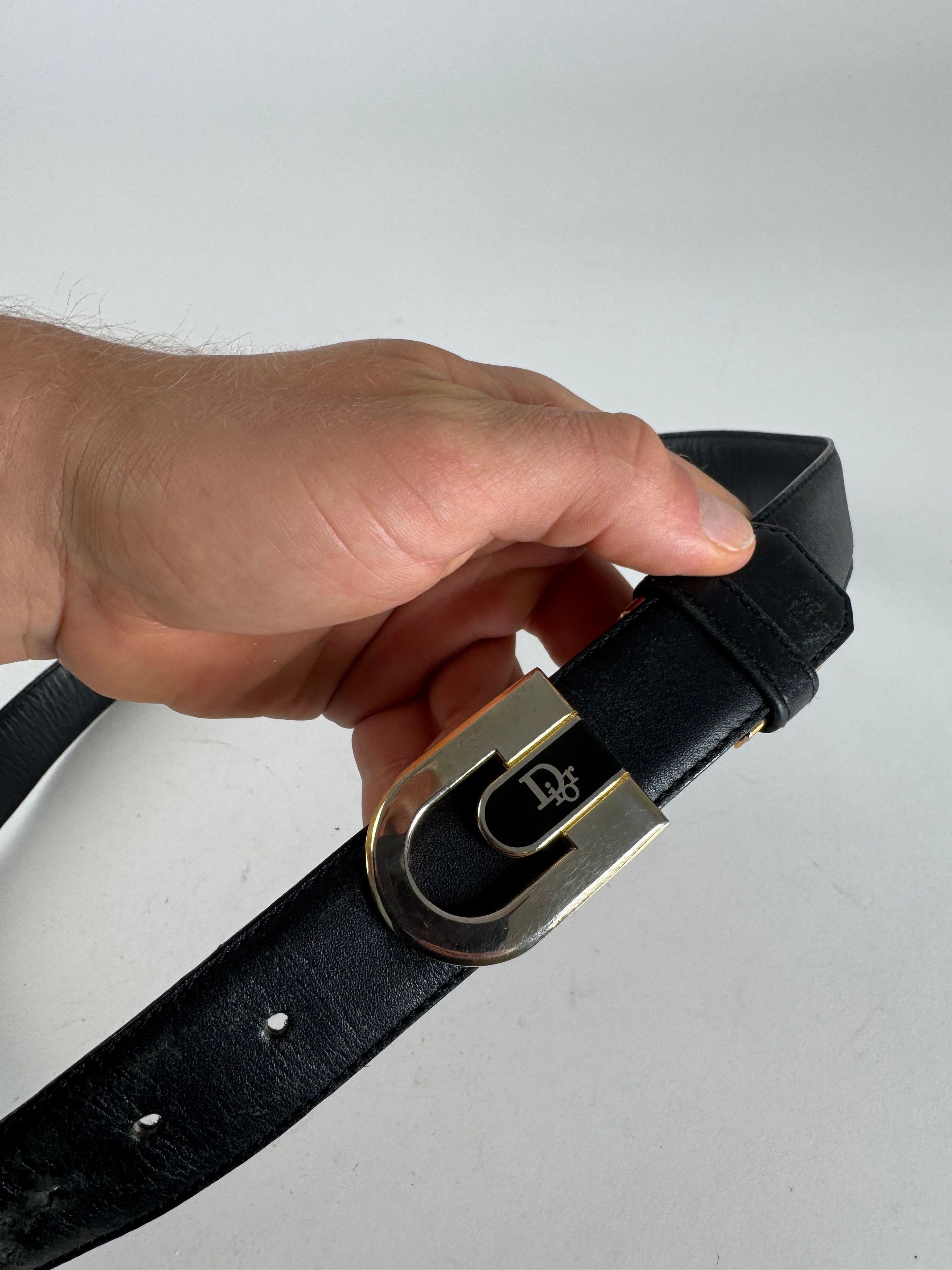 Dior Vintage Leather Belt Black Size ONE SIZE - 9 Thumbnail