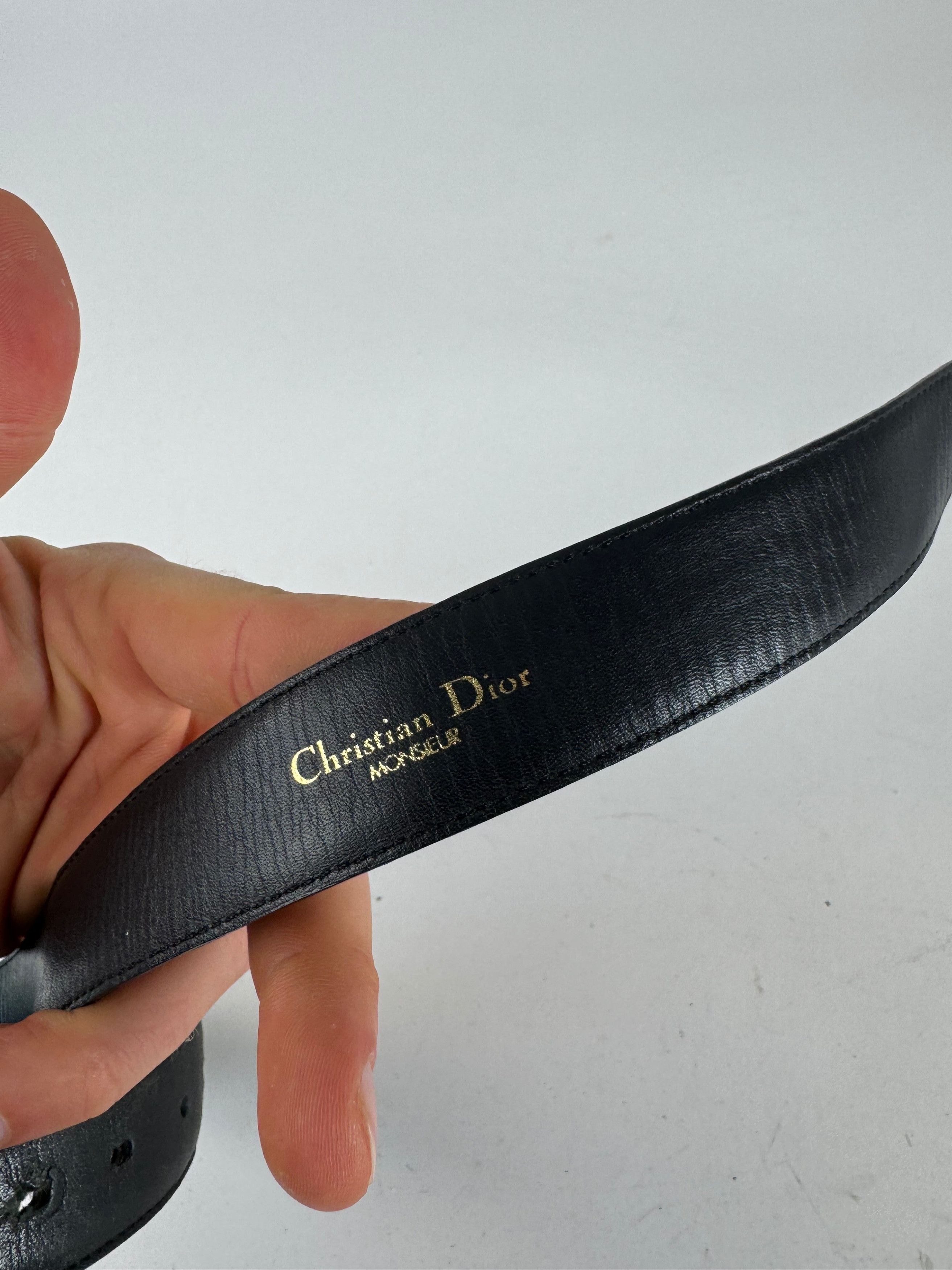 Dior Vintage Leather Belt Black Size ONE SIZE - 6 Thumbnail