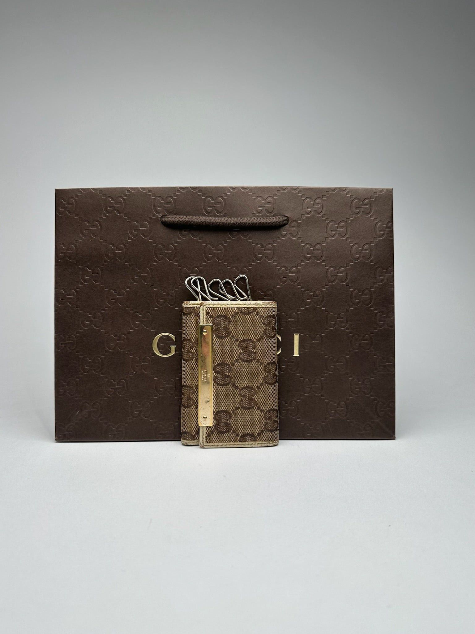 Gucci Vintage Monogram Keyholder beige brown Size ONE SIZE - 2 Thumbnail
