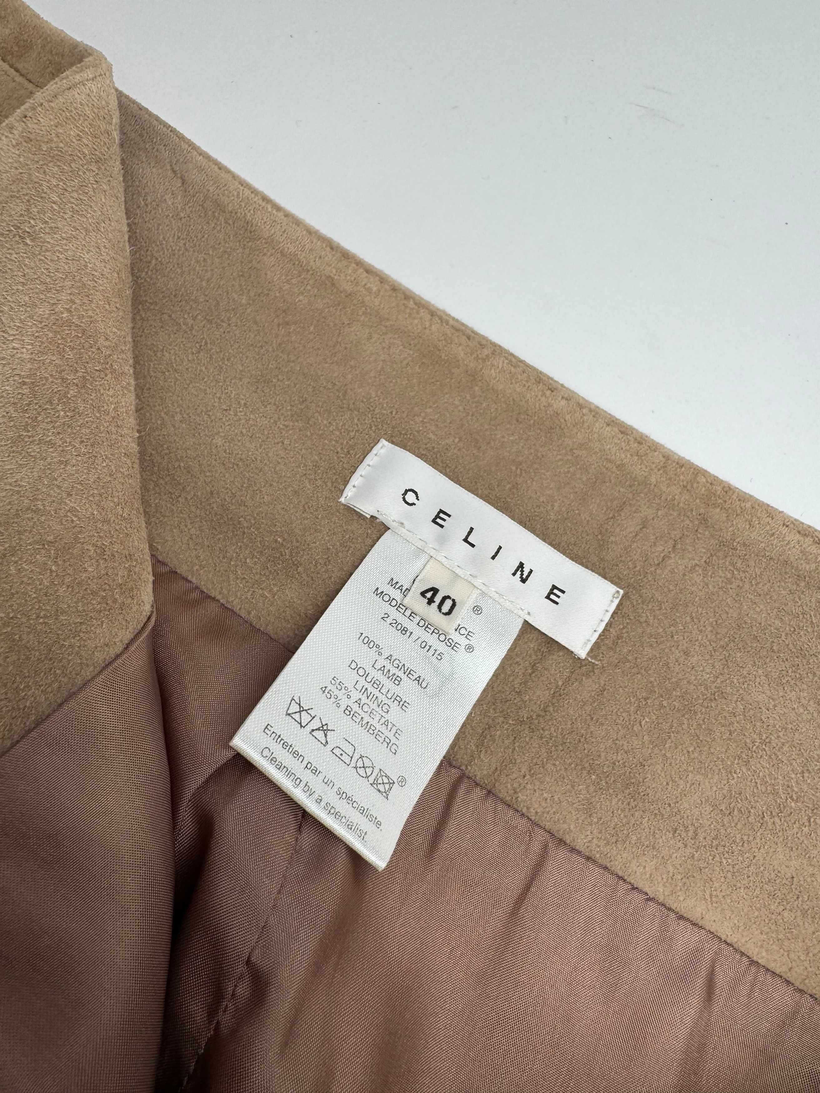 Celine Vintage Paris Suede Skirt 40 brown Size 28" / US 6 / IT 42 - 6 Thumbnail