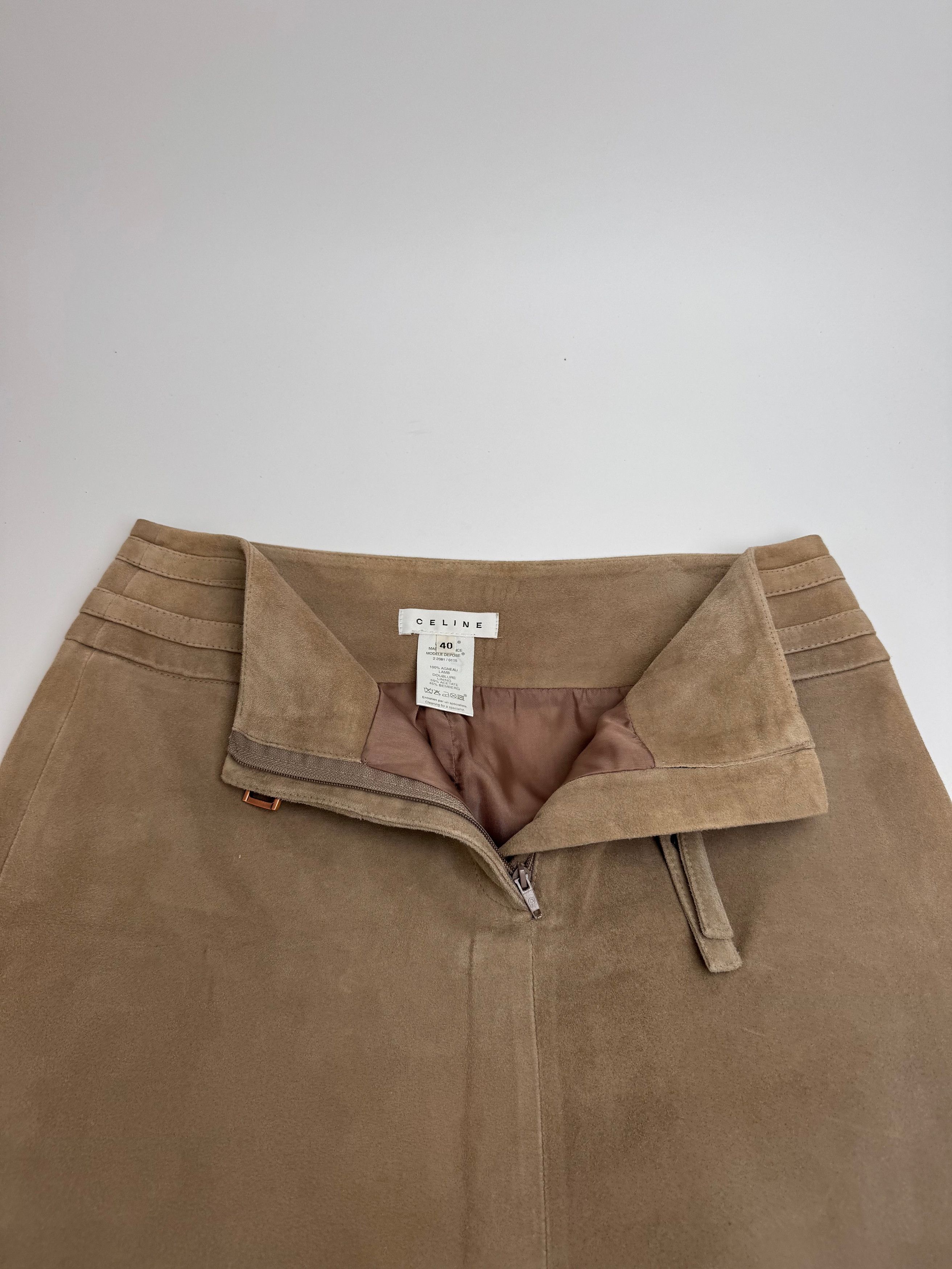 Celine Vintage Paris Suede Skirt 40 brown Size 28" / US 6 / IT 42 - 4 Thumbnail