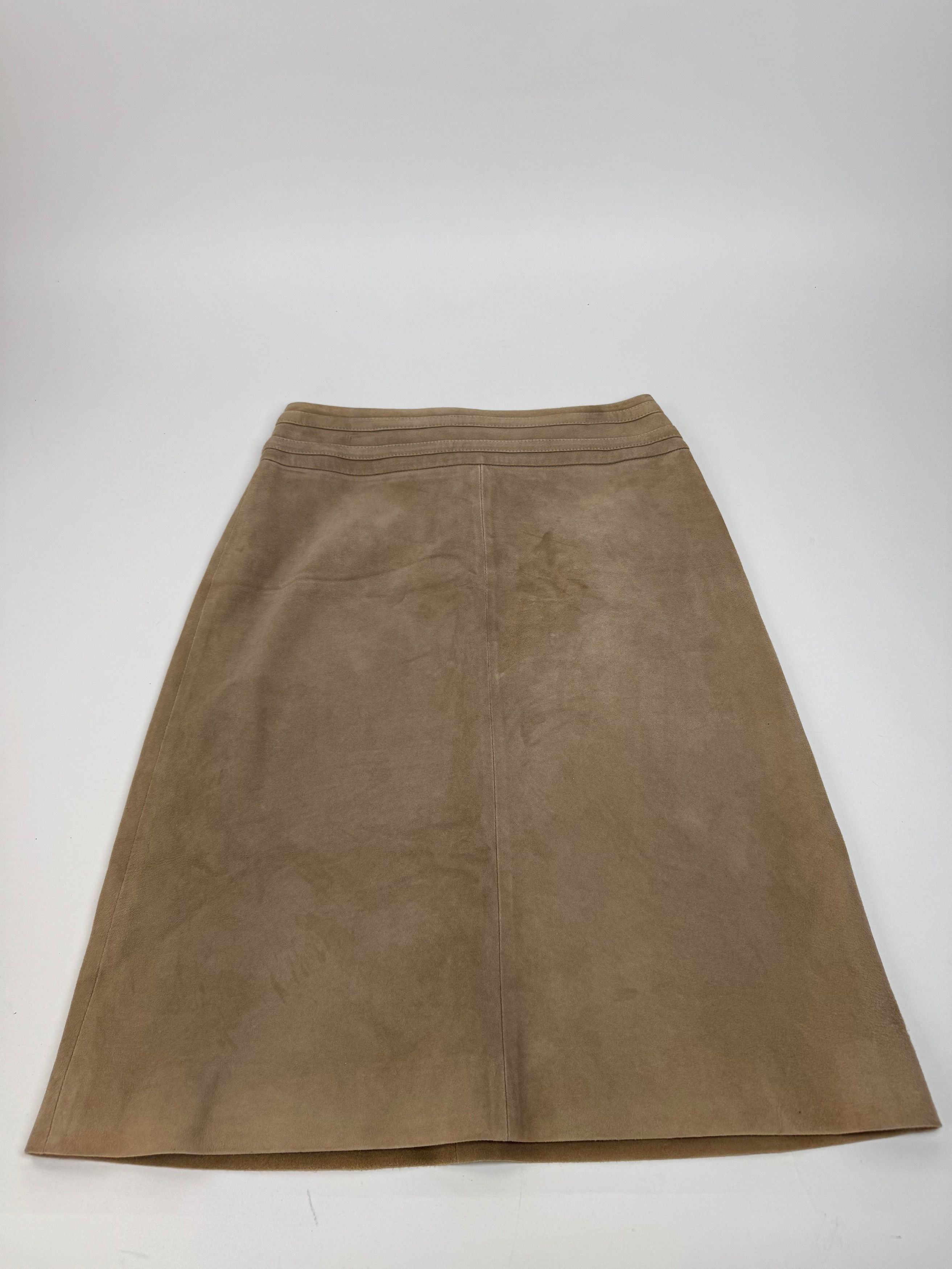 Celine Vintage Paris Suede Skirt 40 brown Size 28" / US 6 / IT 42 - 11 Thumbnail