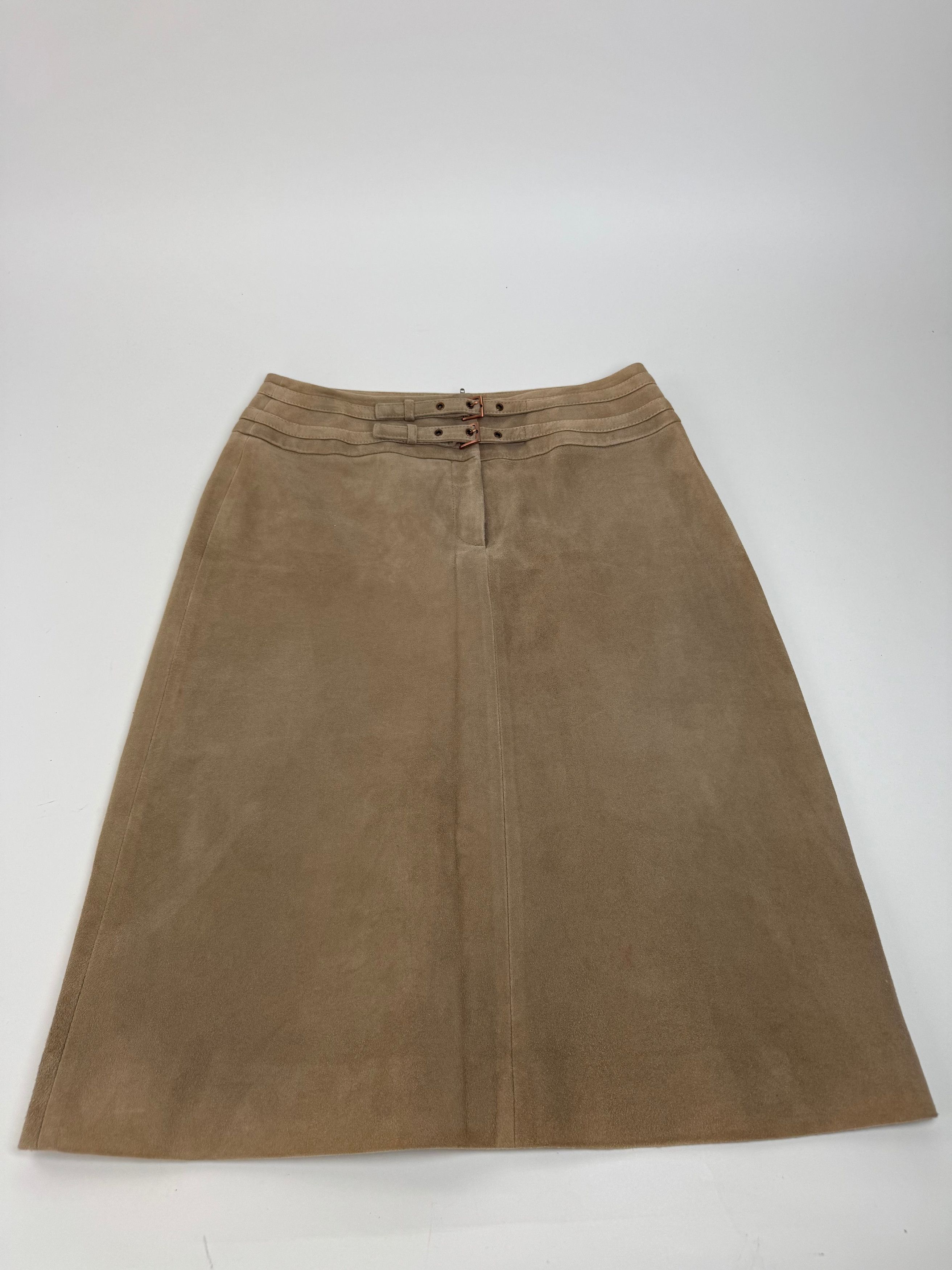Celine Vintage Paris Suede Skirt 40 brown Size 28" / US 6 / IT 42 - 5 Thumbnail