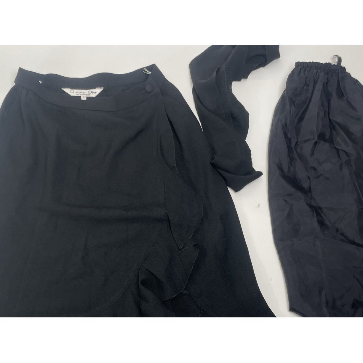 Dior Black Silk Skirt Size 34" / US 12 / IT 48 - 2 Thumbnail